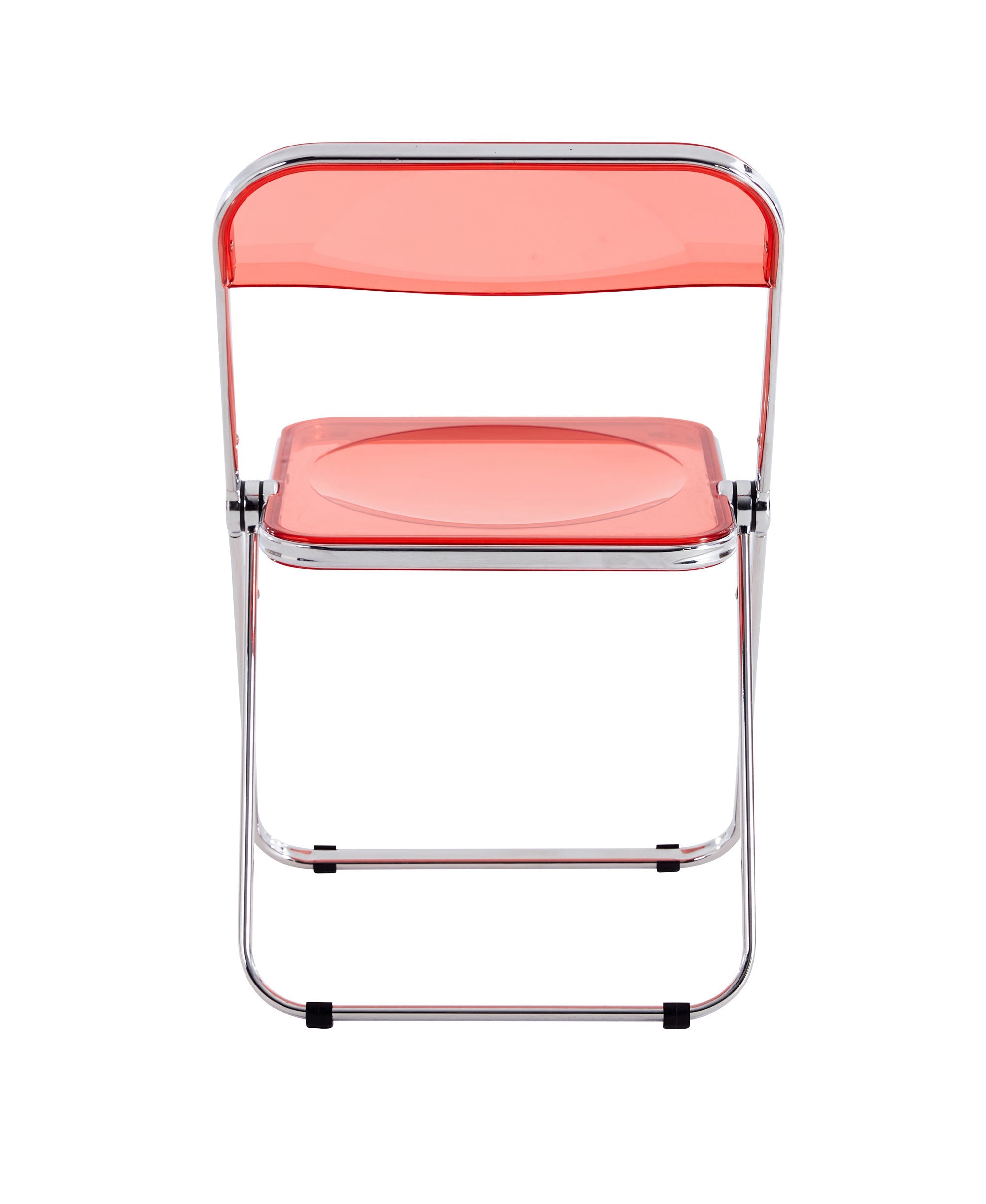 Red Clear Folding Chair - Space-Saving Seating-American Furniture Outlet