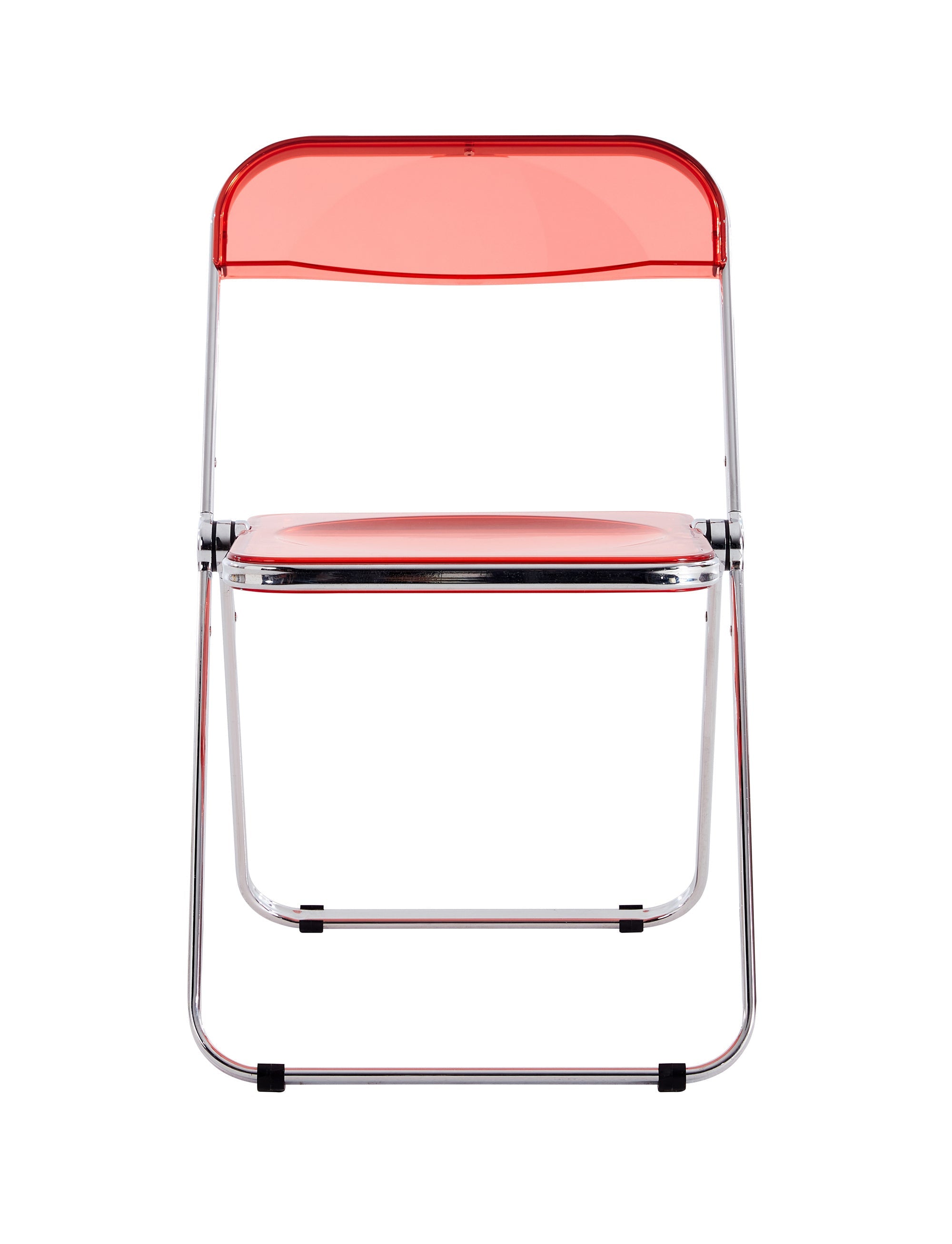 Red Clear Folding Chair - Space-Saving Seating-American Furniture Outlet