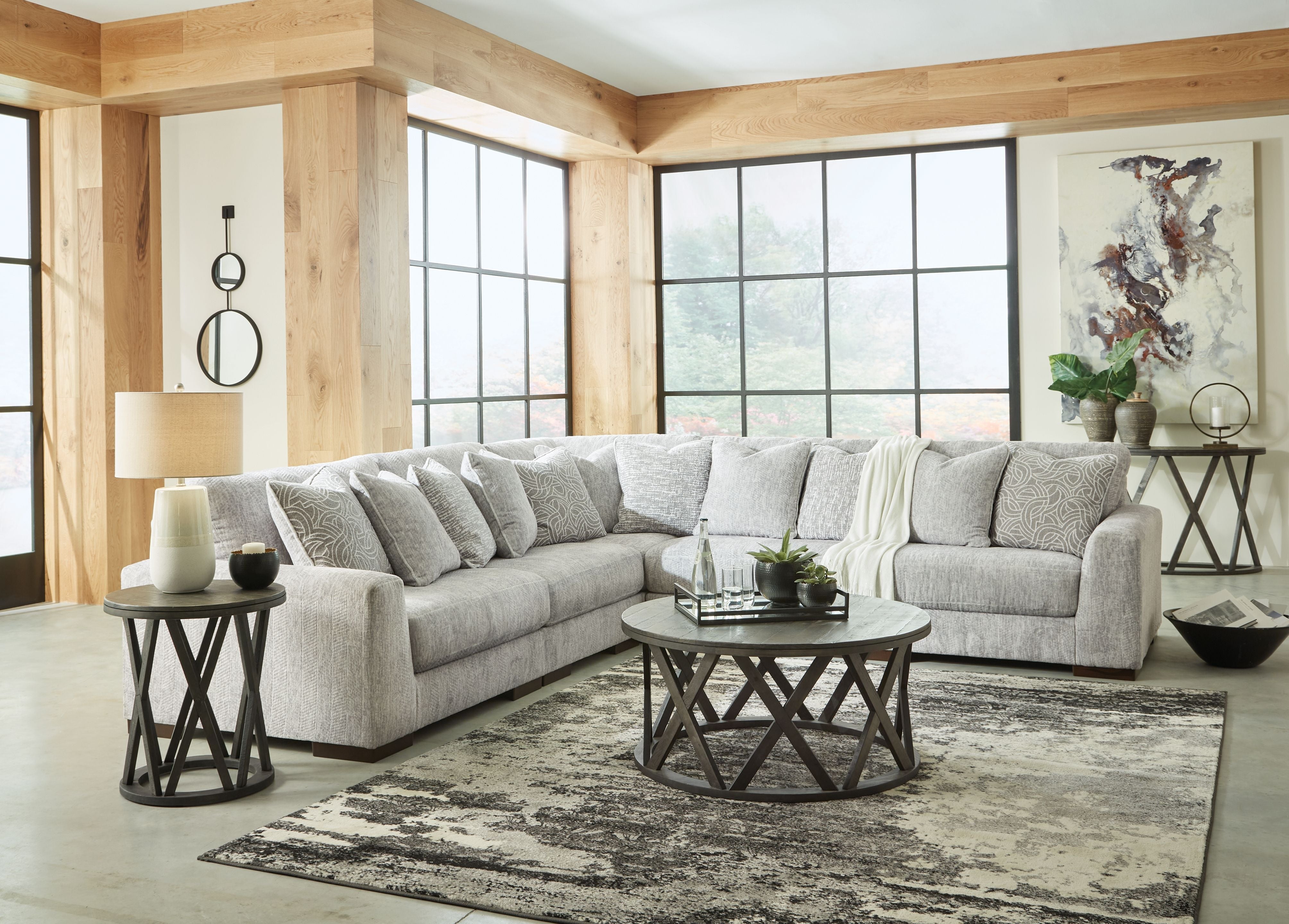 Regent Park Gray Modular Sectional - Plush Cushions Modern-Signature Design by Ashley®-American Furniture Outlet