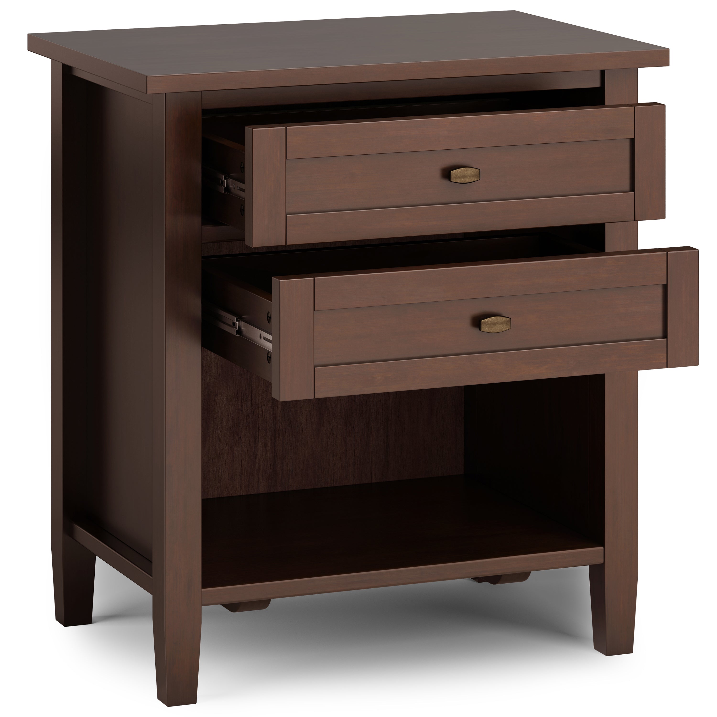 Russet Brown Warm Shaker Bedside Table-American Furniture Outlet