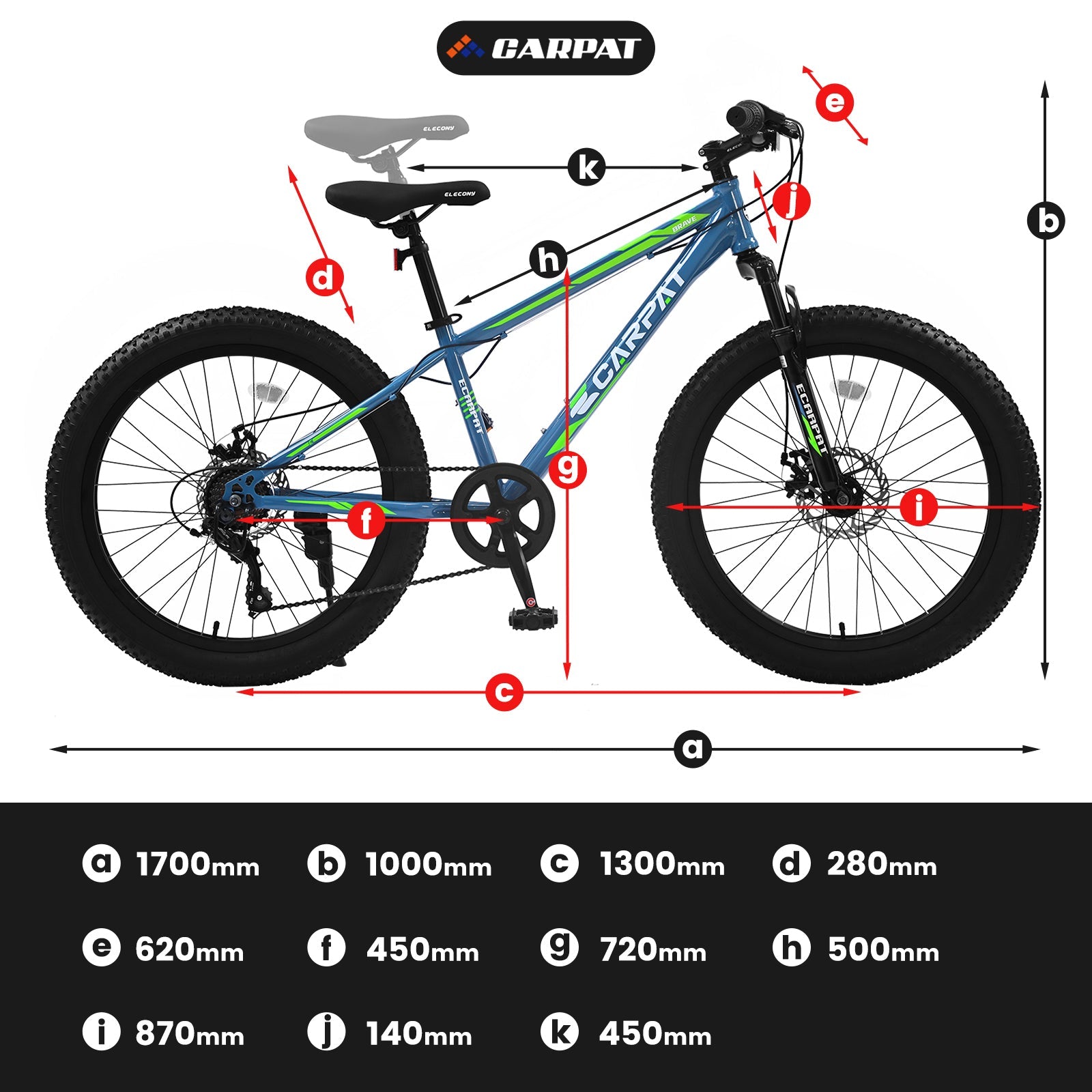 S24109 24" Fat Tire Mountain Bike - 7 Speed Shimano-American Furniture Outlet