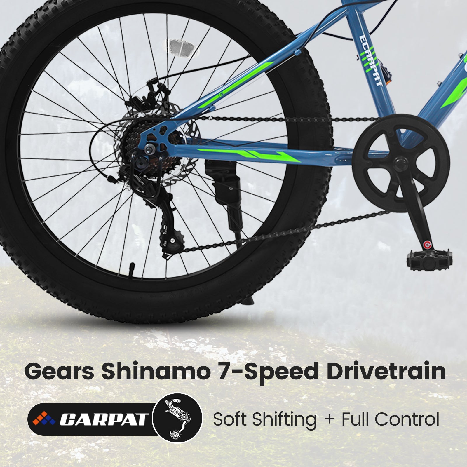 S24109 24" Fat Tire Mountain Bike - 7 Speed Shimano-American Furniture Outlet