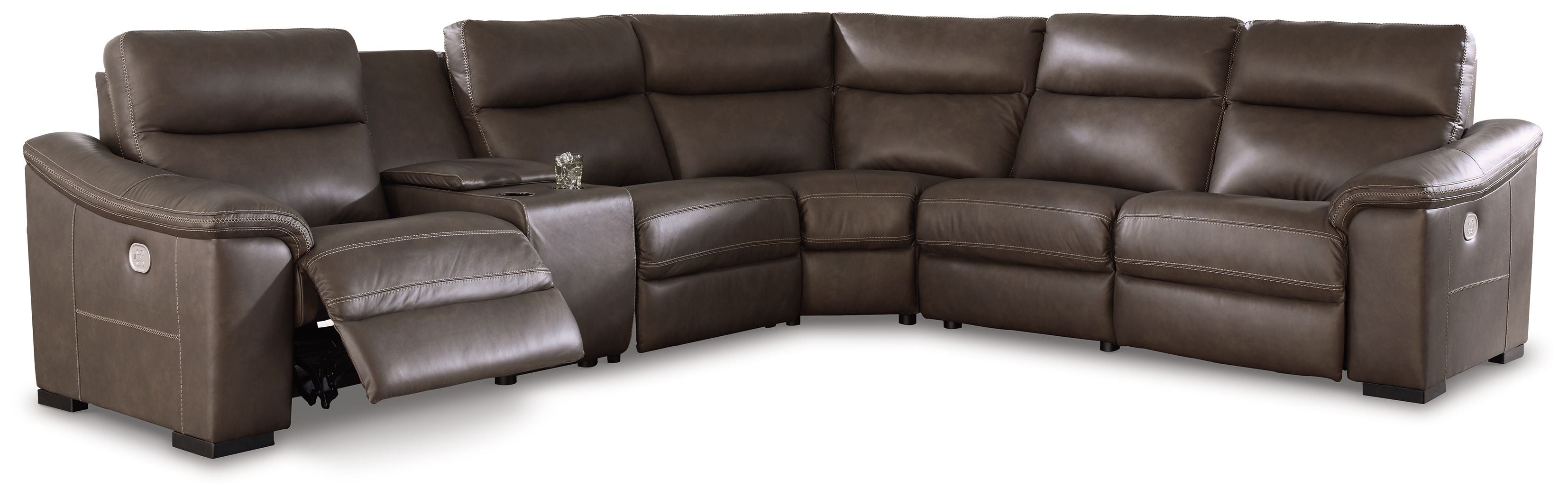 Salvatore Brown Power Reclining Sectional-Signature Design by Ashley®-American Furniture Outlet