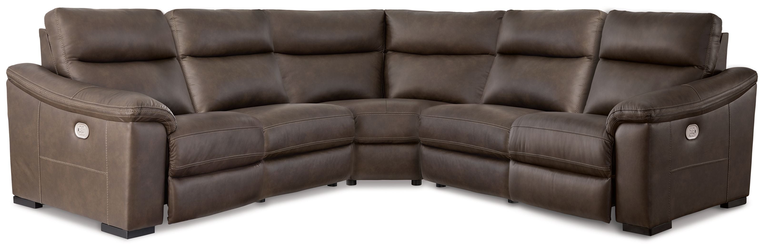 Salvatore Brown Power Reclining Sectional-Signature Design by Ashley®-American Furniture Outlet