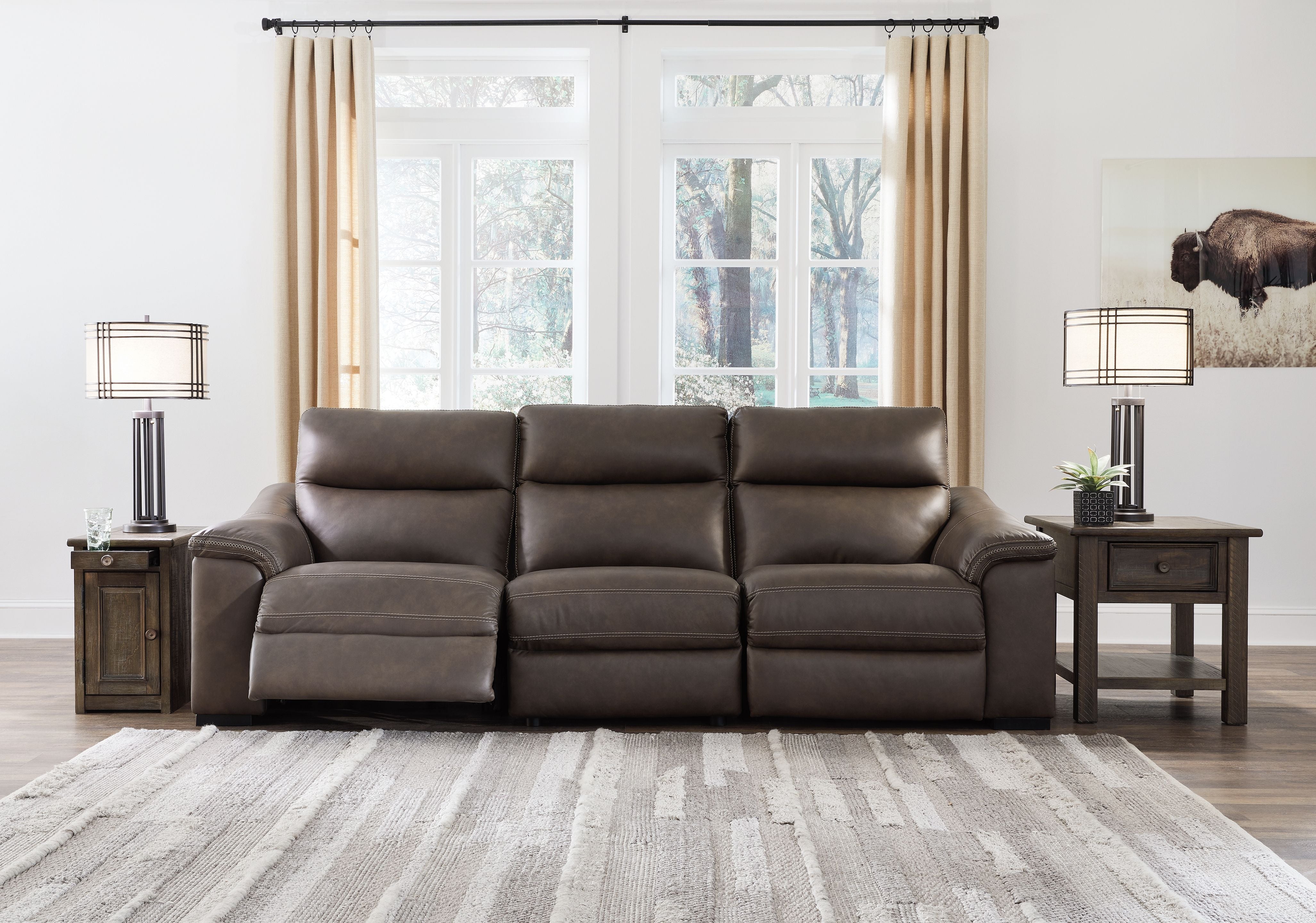 Salvatore Brown Power Reclining Sectional-Signature Design by Ashley®-American Furniture Outlet