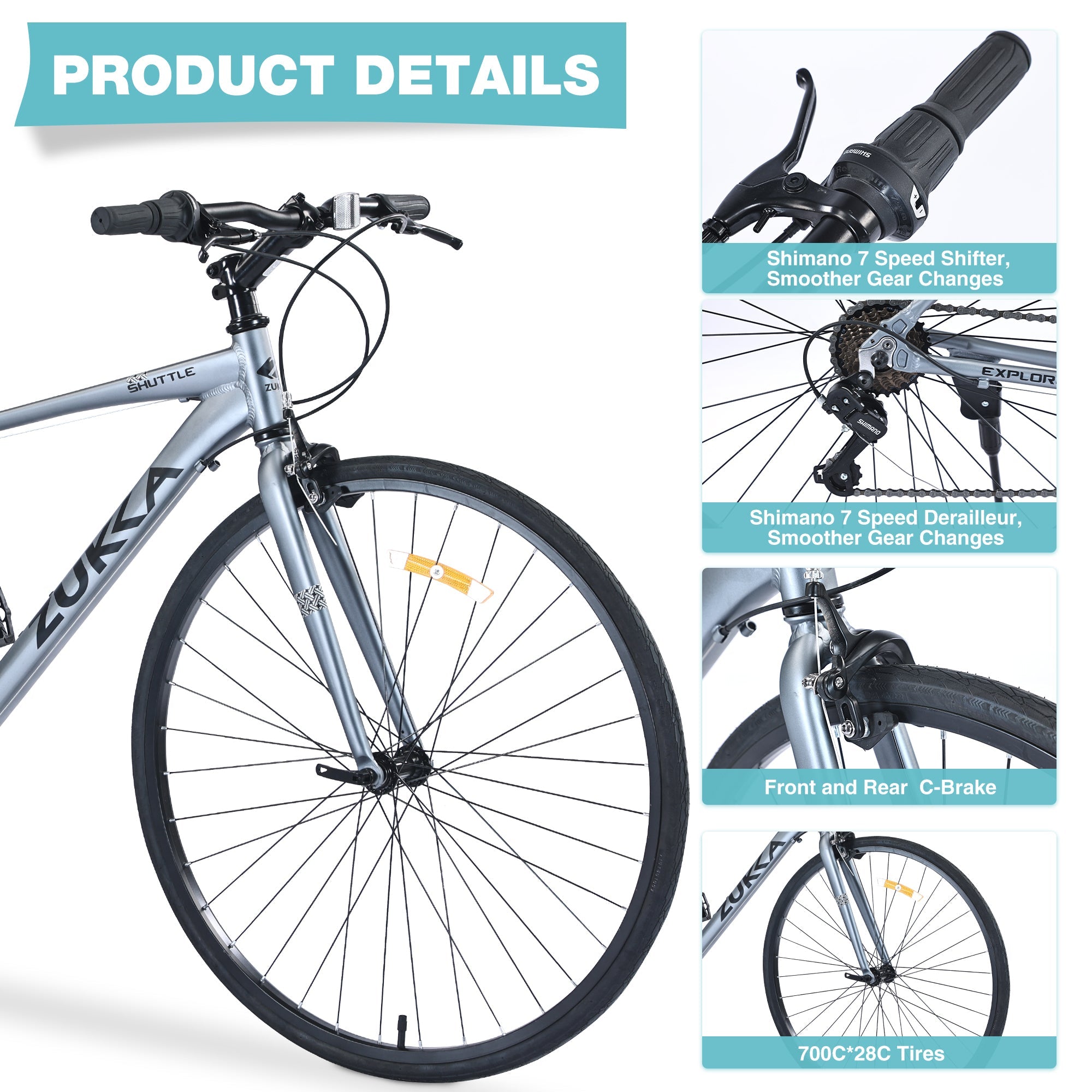 Shimano 7-Speed Hybrid Bike 700C Wheels-American Furniture Outlet