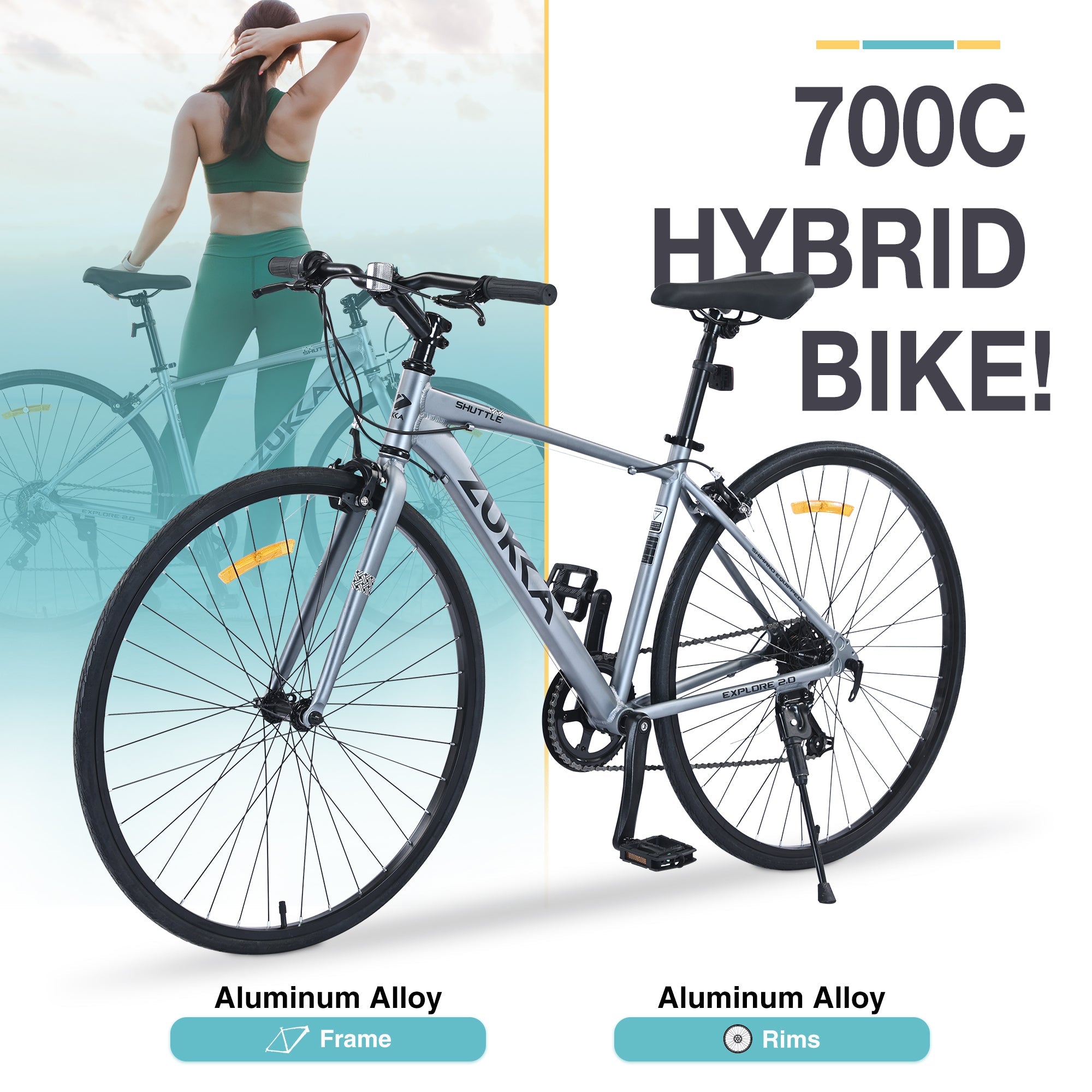 Shimano 7-Speed Hybrid Bike 700C Wheels-American Furniture Outlet