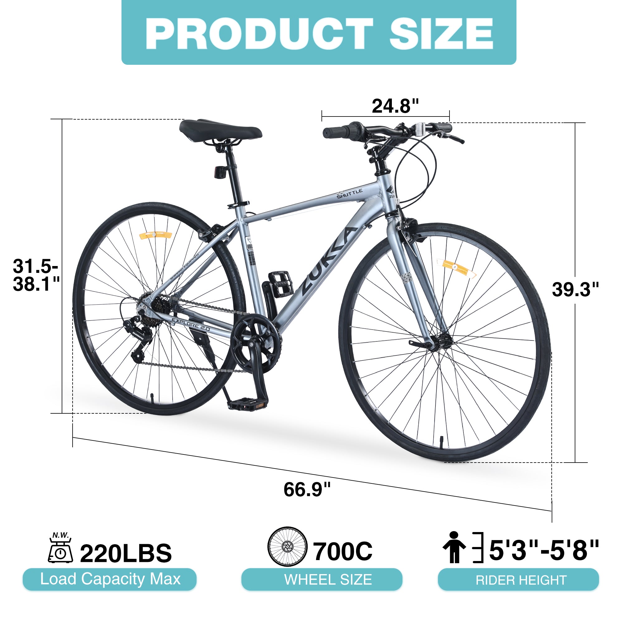 Shimano 7-Speed Hybrid Bike 700C Wheels-American Furniture Outlet