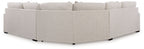 Sand beige sectional sofa corner section with square arms and black feet, padded cushions