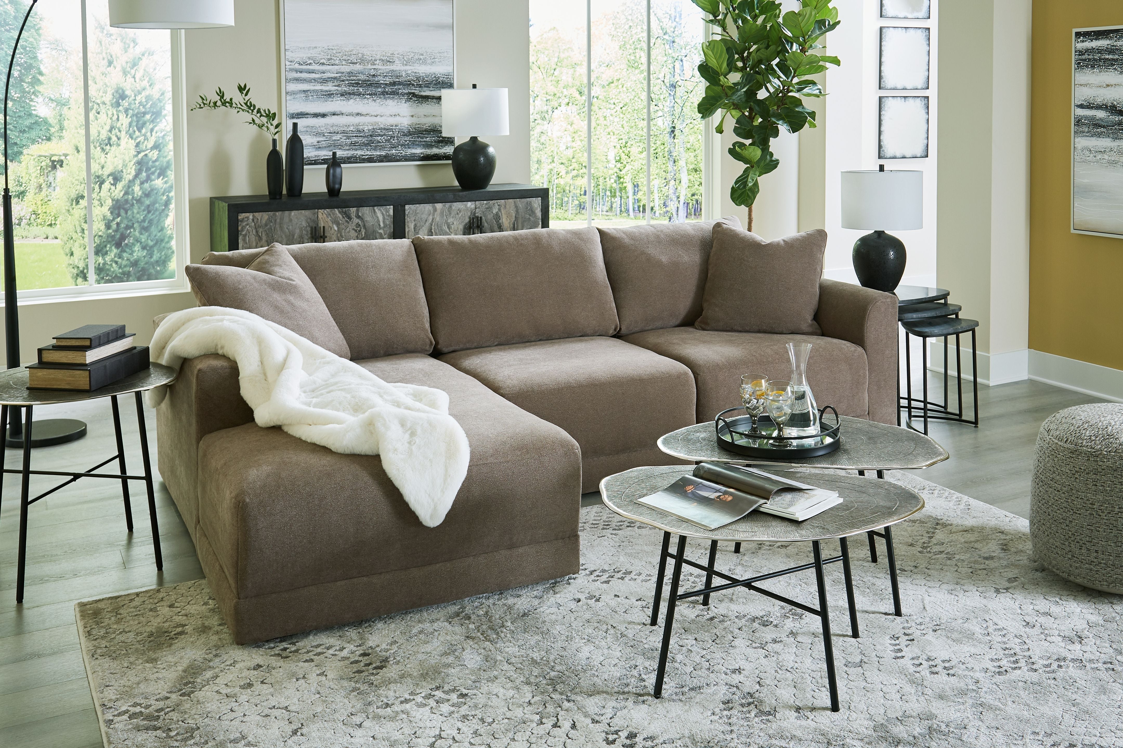 Signature Design by Ashley Raeanna Gray Sectional -Plush Cushions-Benchcraft®-American Furniture Outlet