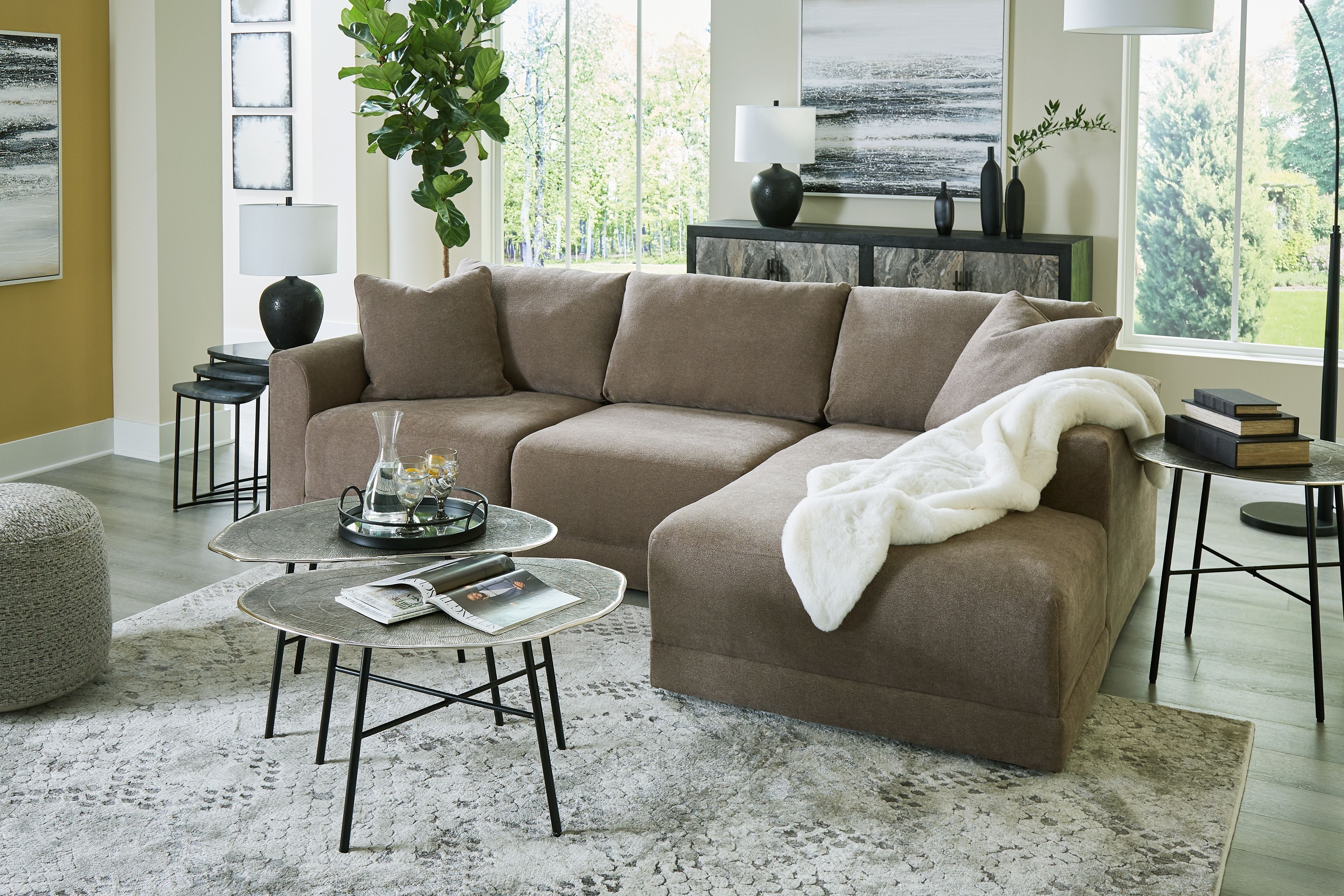 Signature Design by Ashley Raeanna Gray Sectional -Plush Cushions-Benchcraft®-American Furniture Outlet