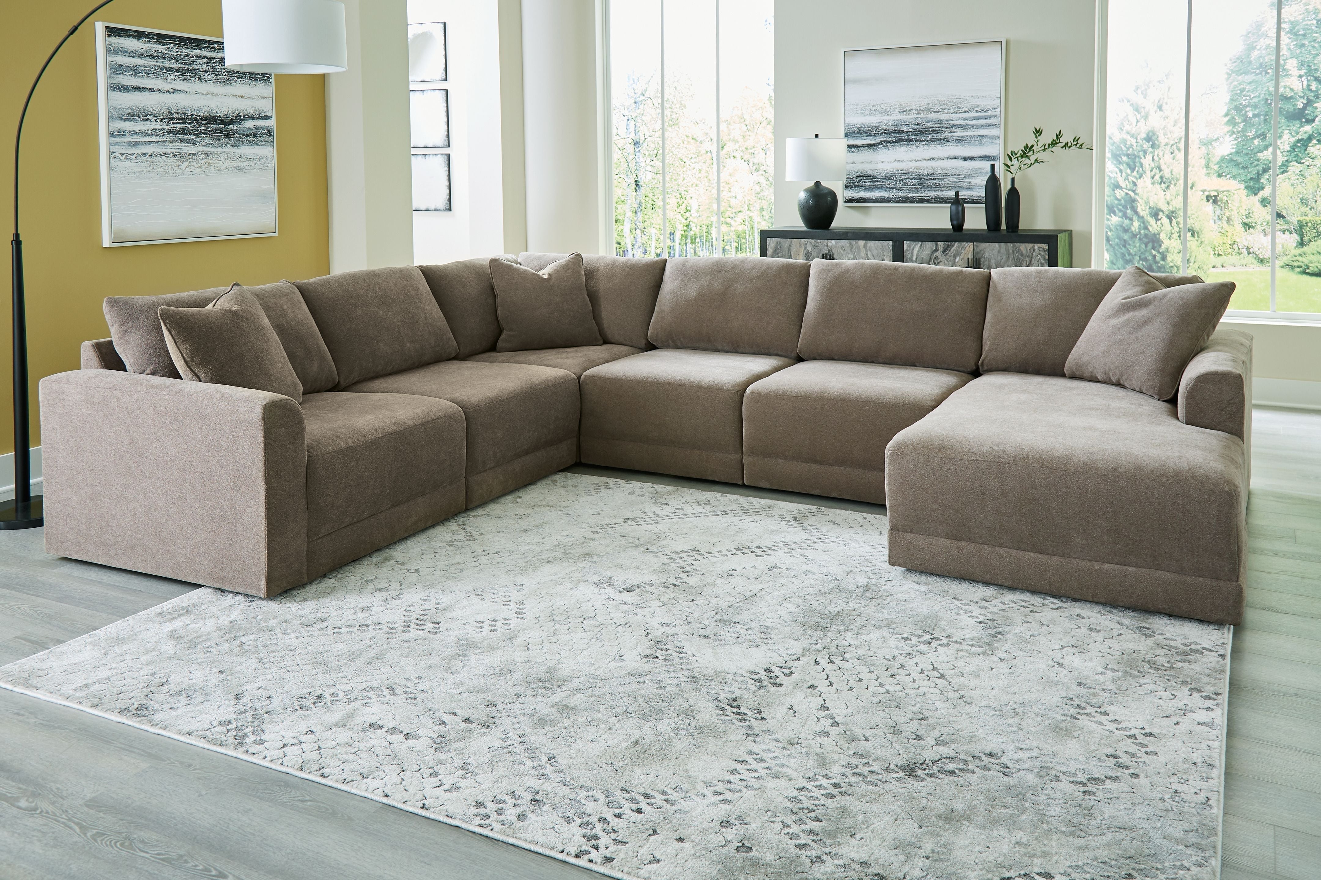 Signature Design by Ashley Raeanna Gray Sectional -Plush Cushions-Benchcraft®-American Furniture Outlet