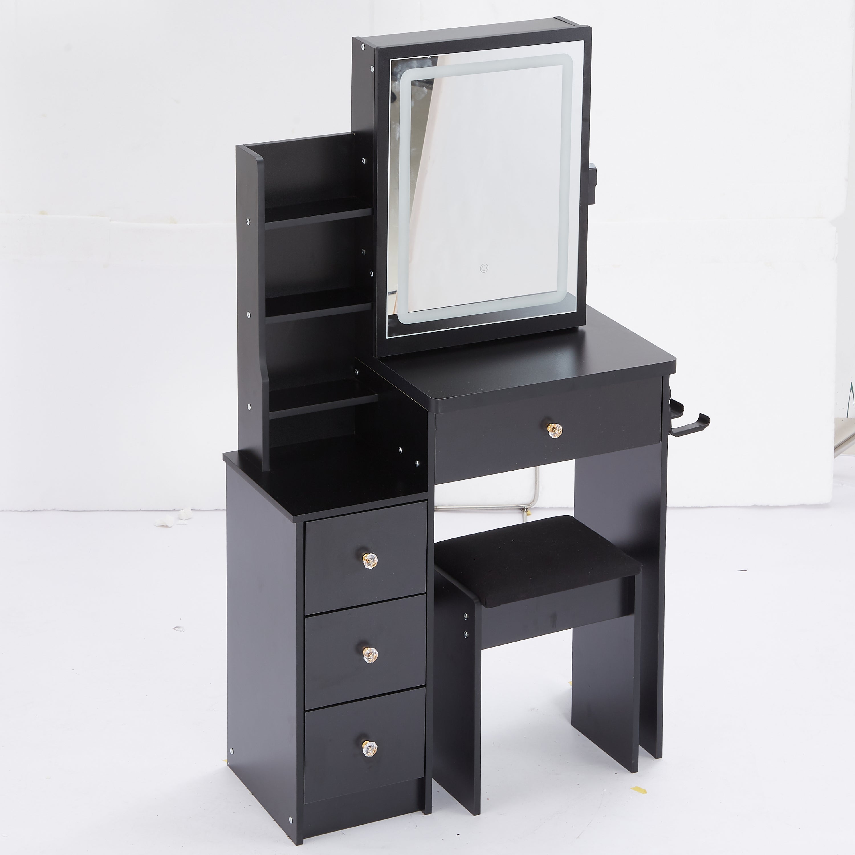 Small Vanity Table Set w/ LED Mirror & Power Station-American Furniture Outlet