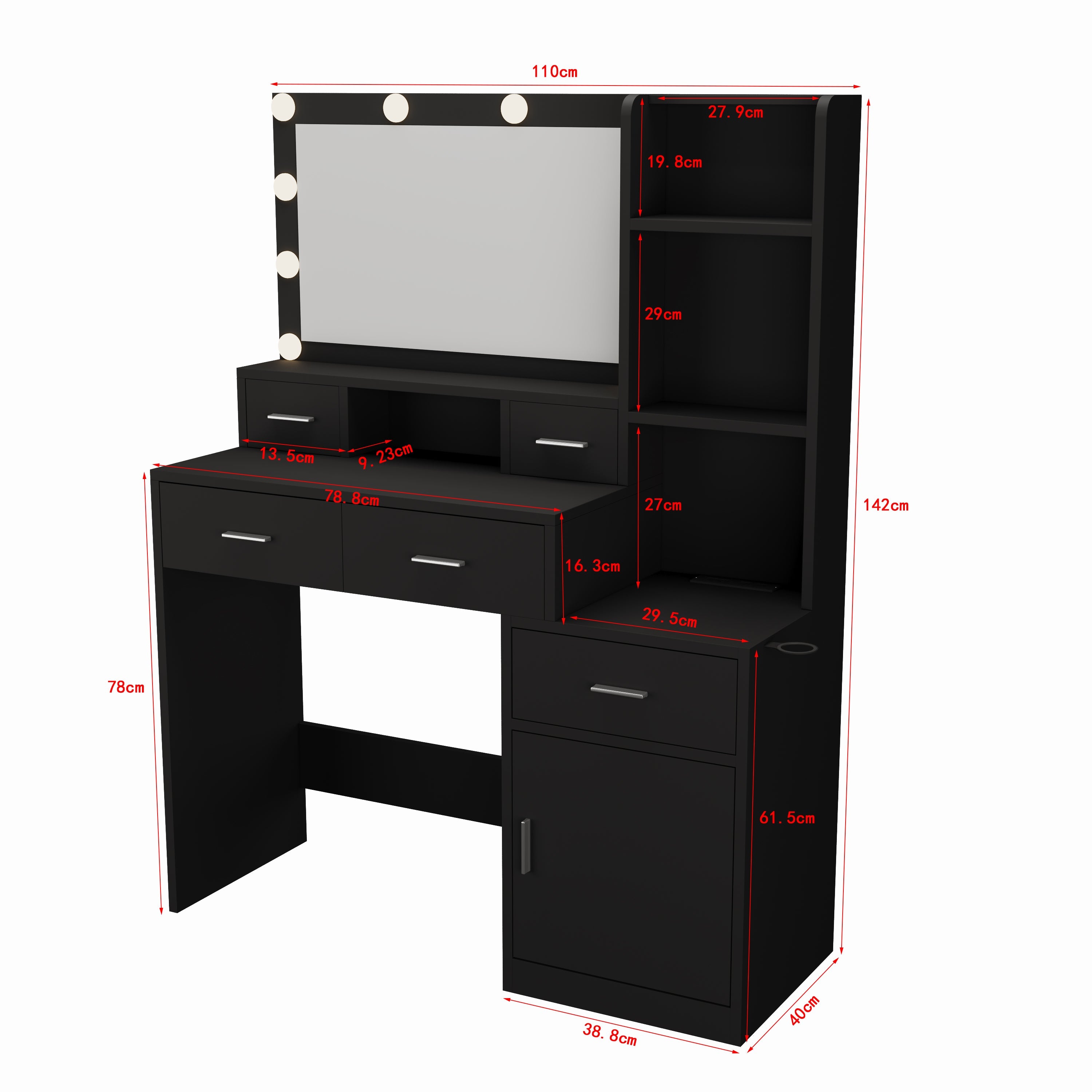 Smart Mirror Vanity Table w/ Storage - New Design-American Furniture Outlet