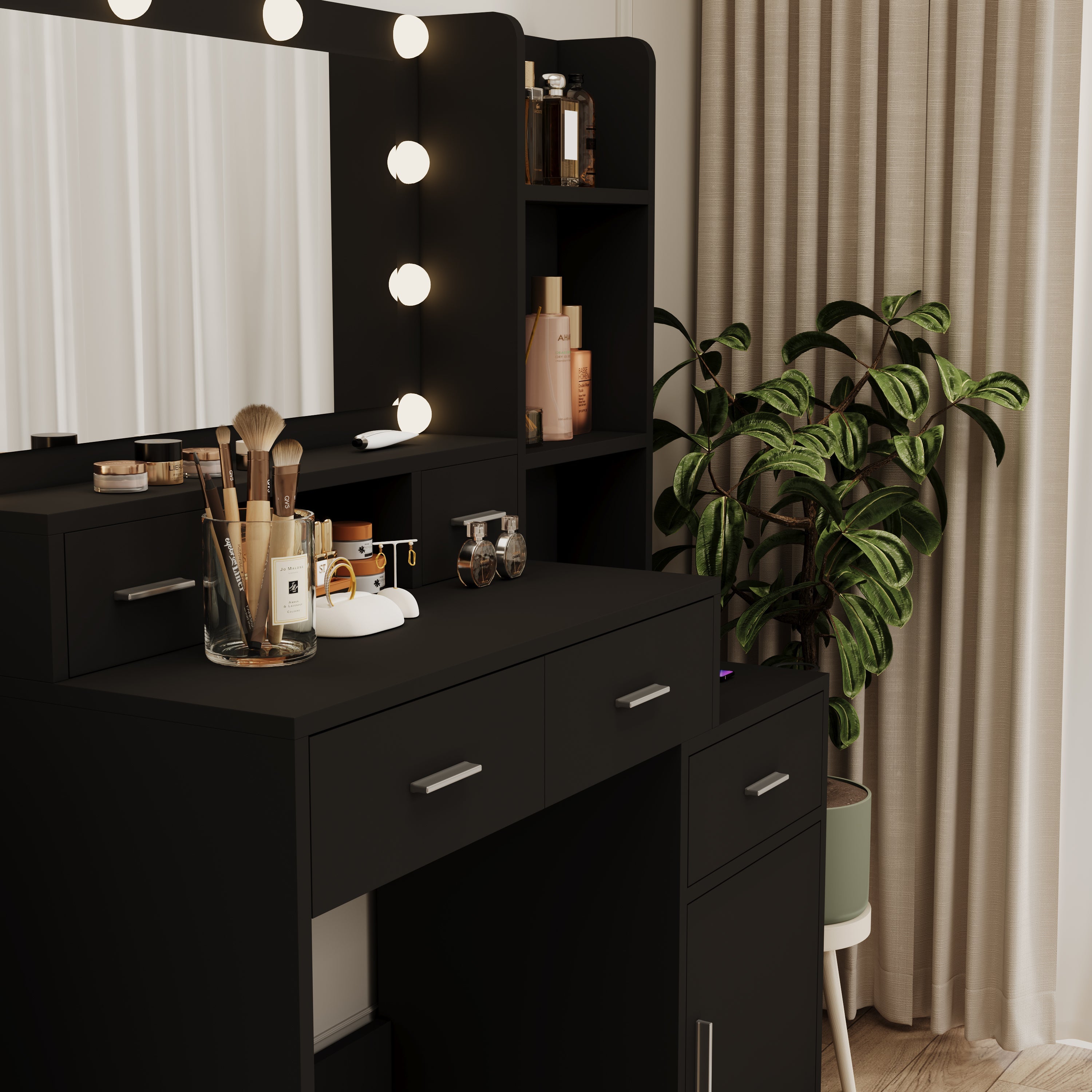 Smart Mirror Vanity Table w/ Storage - New Design-American Furniture Outlet