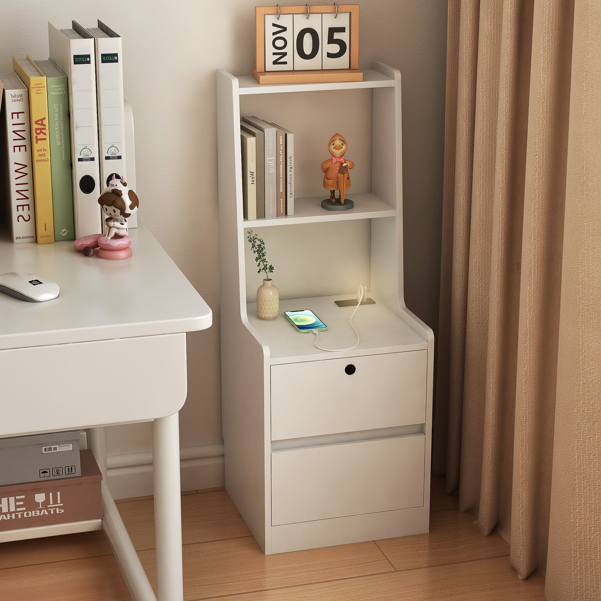 Smart Nightstand w/ Charging Station & Night Light-American Furniture Outlet