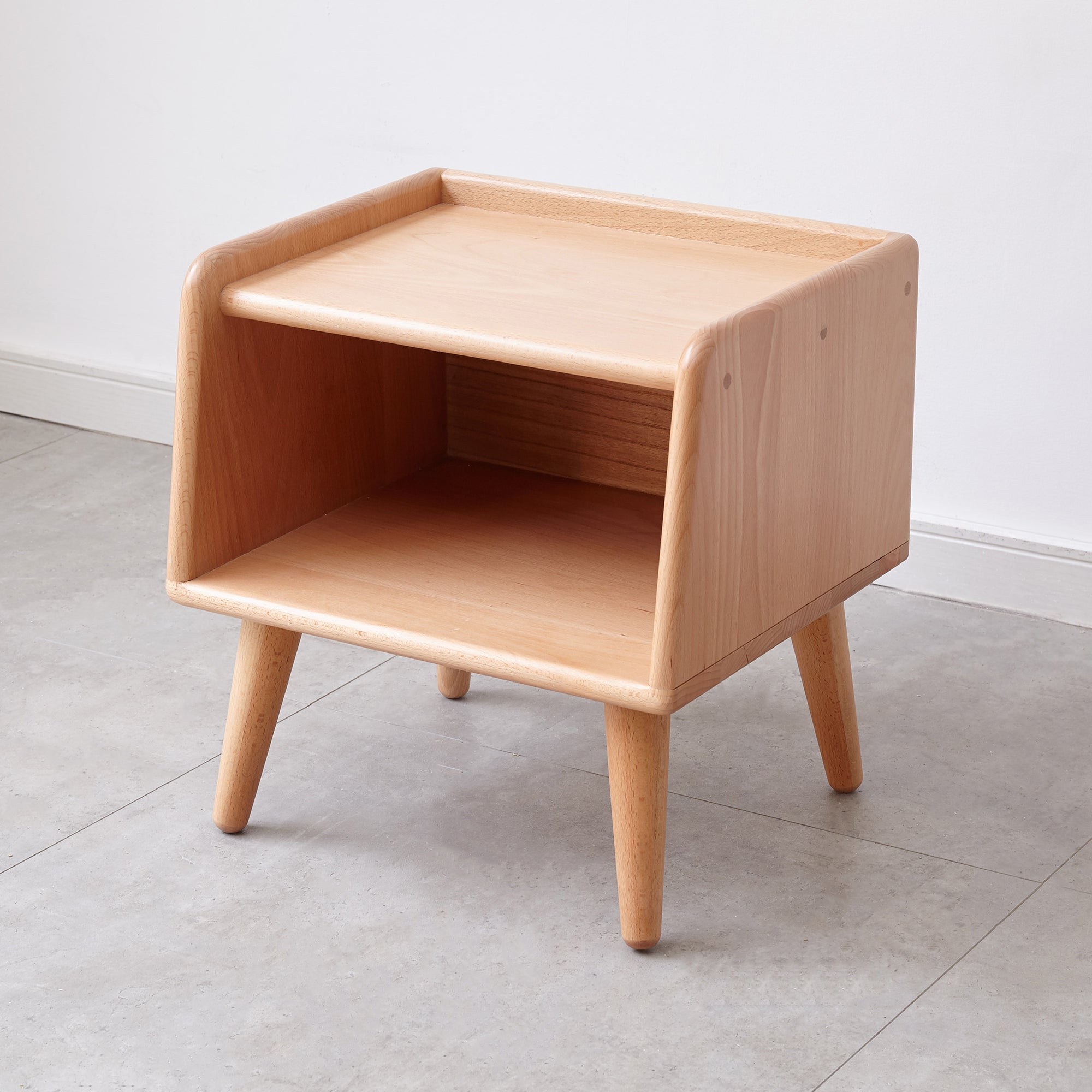 Solid Beech Wood Nightstand - Modern Bedside Table-American Furniture Outlet