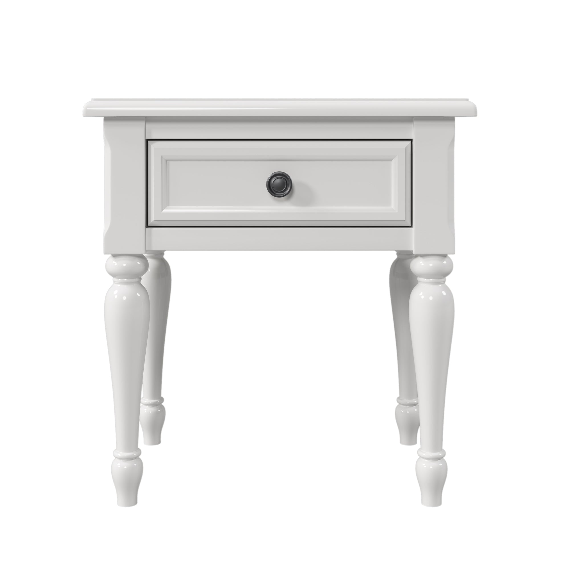 Solid Wood White Nightstand - 1 Drawer-American Furniture Outlet