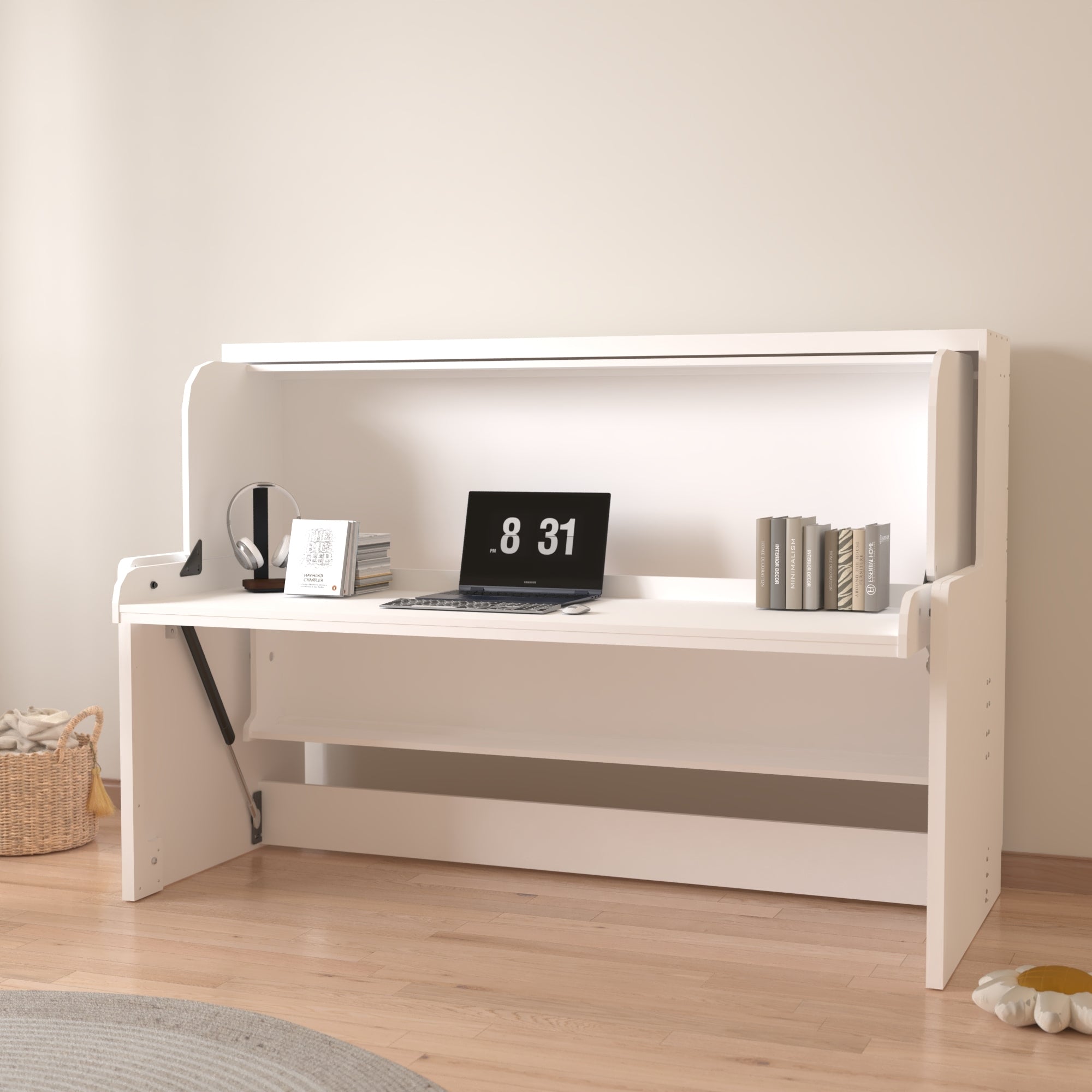 Space Saving Murphy Bed w/ Desk - Single-American Furniture Outlet