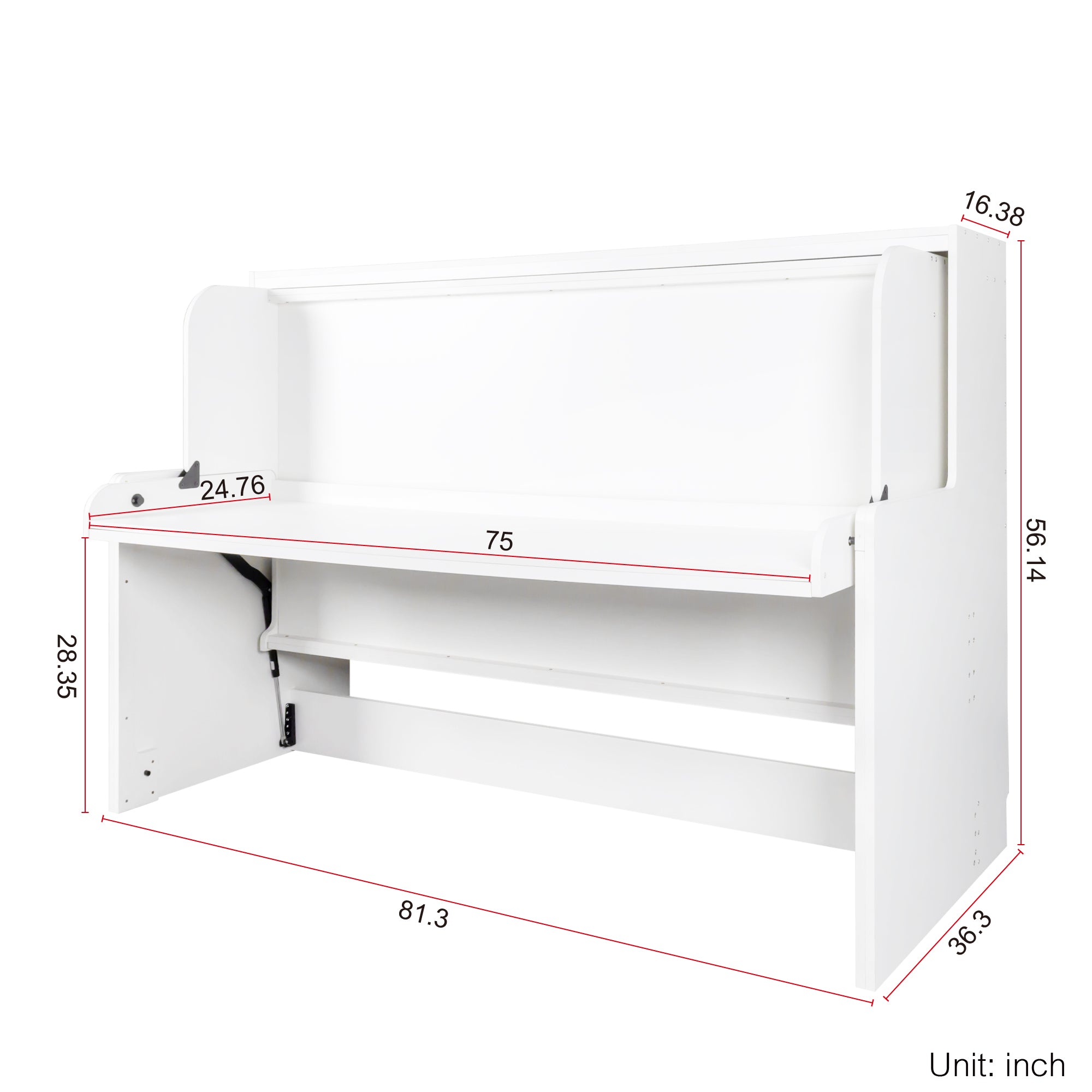 Space Saving Murphy Bed w/ Desk - Single-American Furniture Outlet