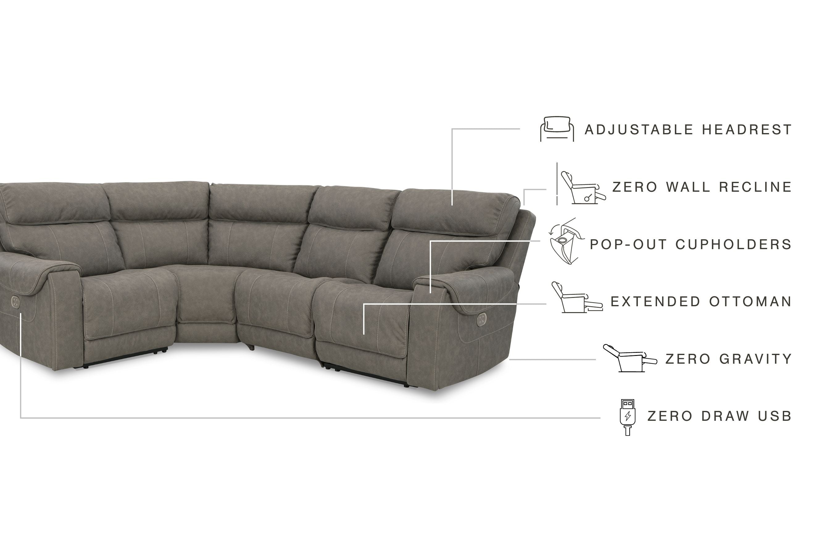 Starbot Gray Power Reclining Sectional-Signature Design by Ashley®-American Furniture Outlet