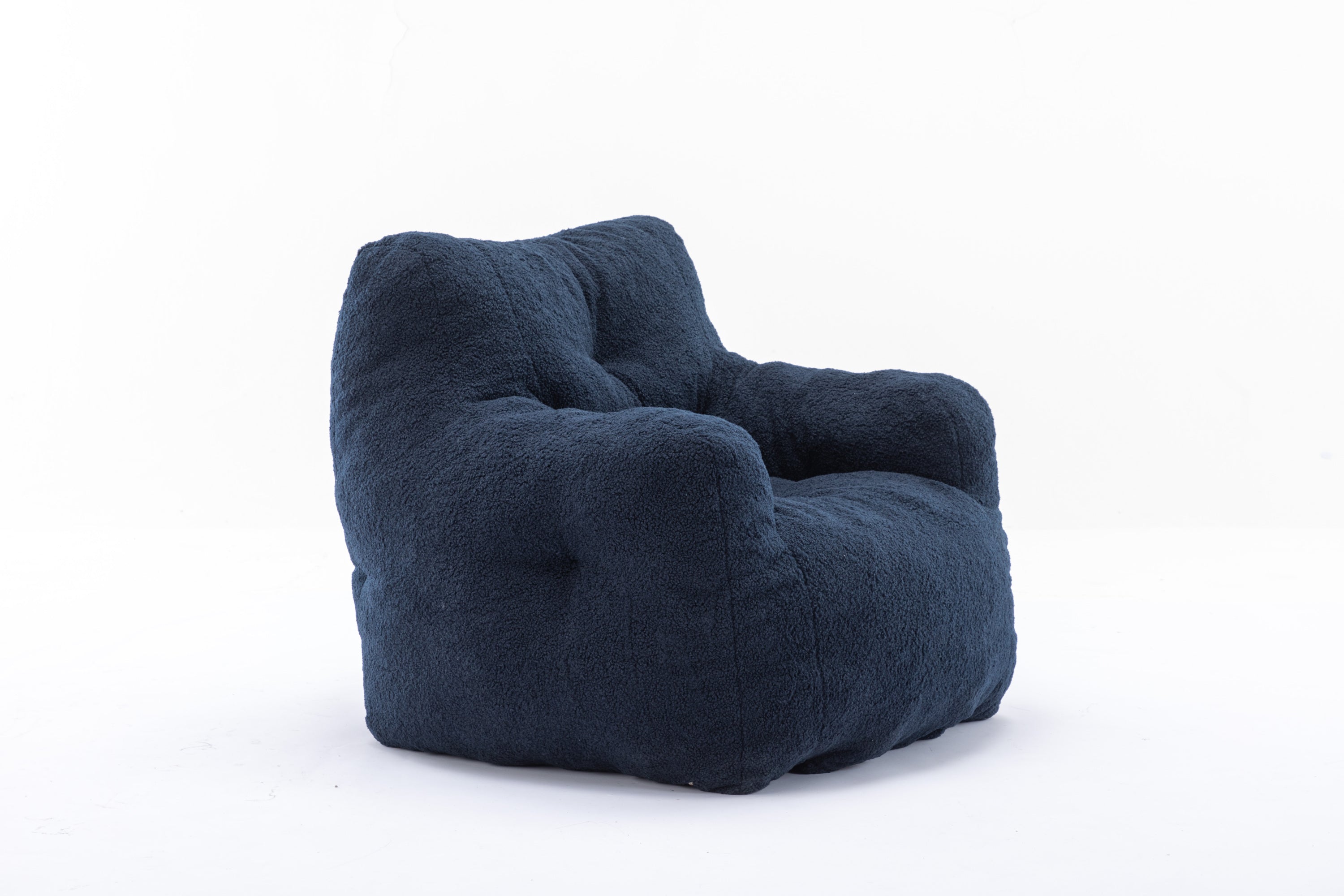 Teddy Fabric Tufted Bean Bag Chair-American Furniture Outlet