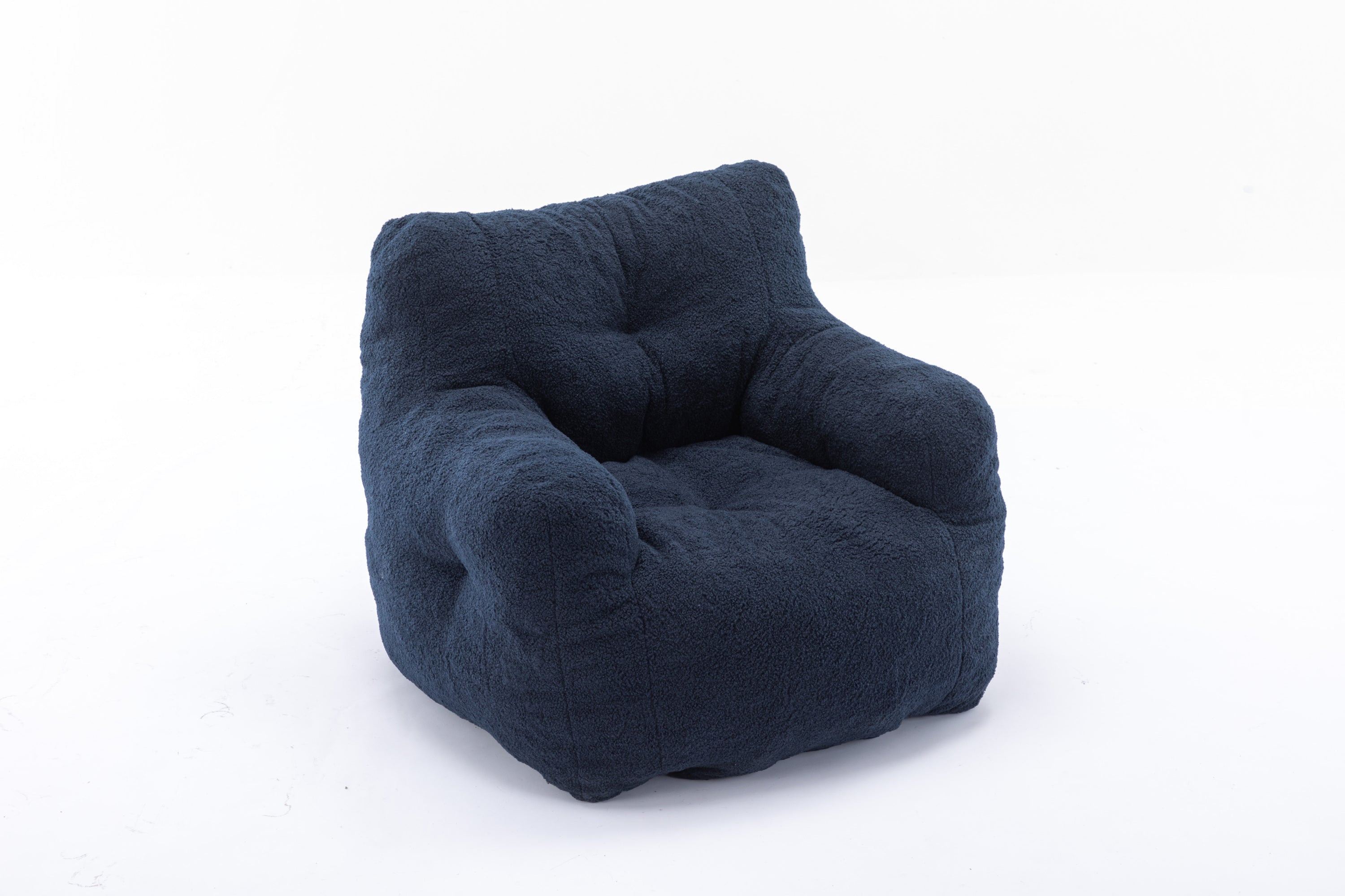 Teddy Fabric Tufted Bean Bag Chair-American Furniture Outlet