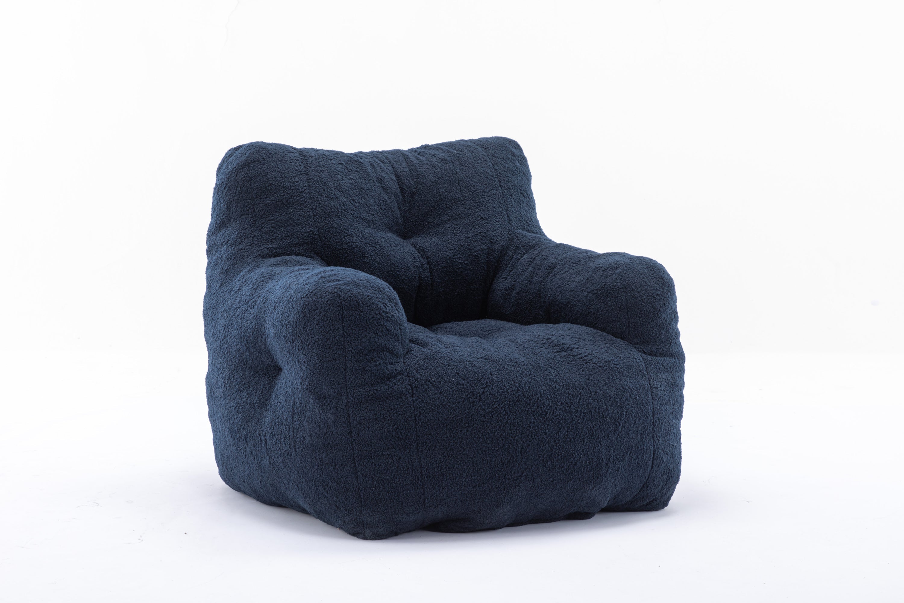 Teddy Fabric Tufted Bean Bag Chair-American Furniture Outlet