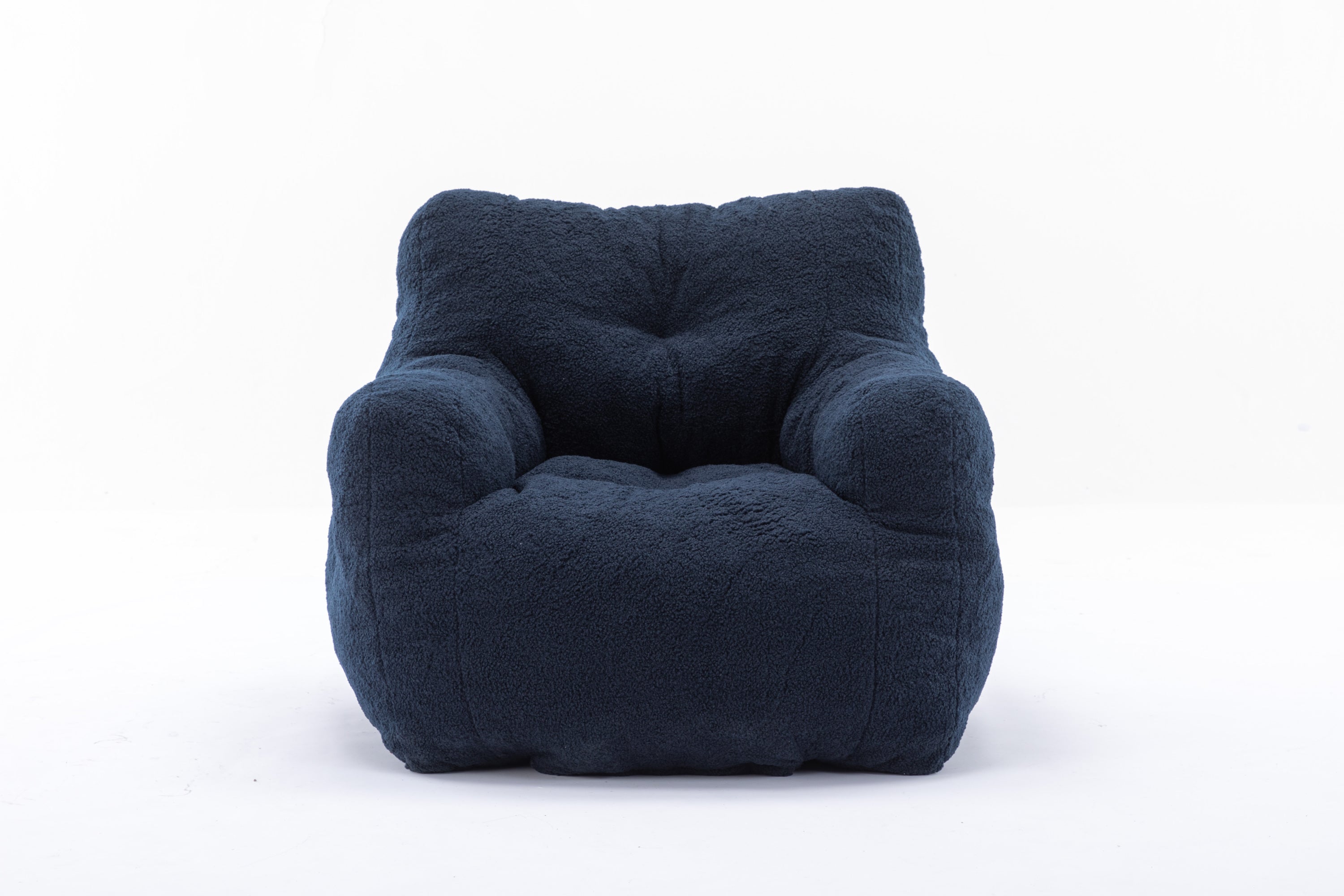 Teddy Fabric Tufted Bean Bag Chair-American Furniture Outlet