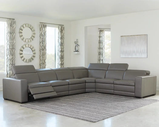 Texline Leather Power Reclining Sectional-Signature Design by Ashley®-American Furniture Outlet