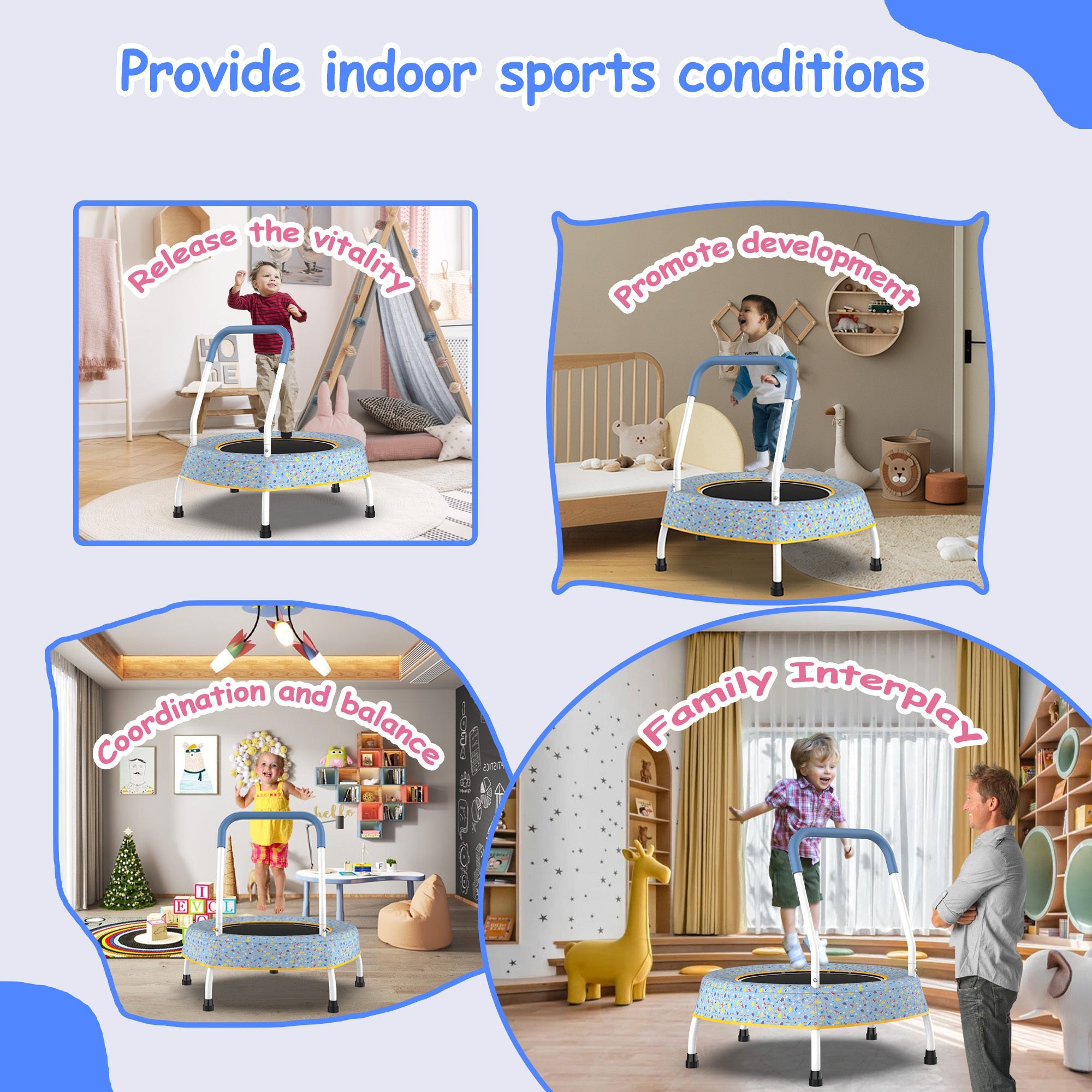 Toddler Trampoline w/ Handle - Indoor/Outdoor-American Furniture Outlet