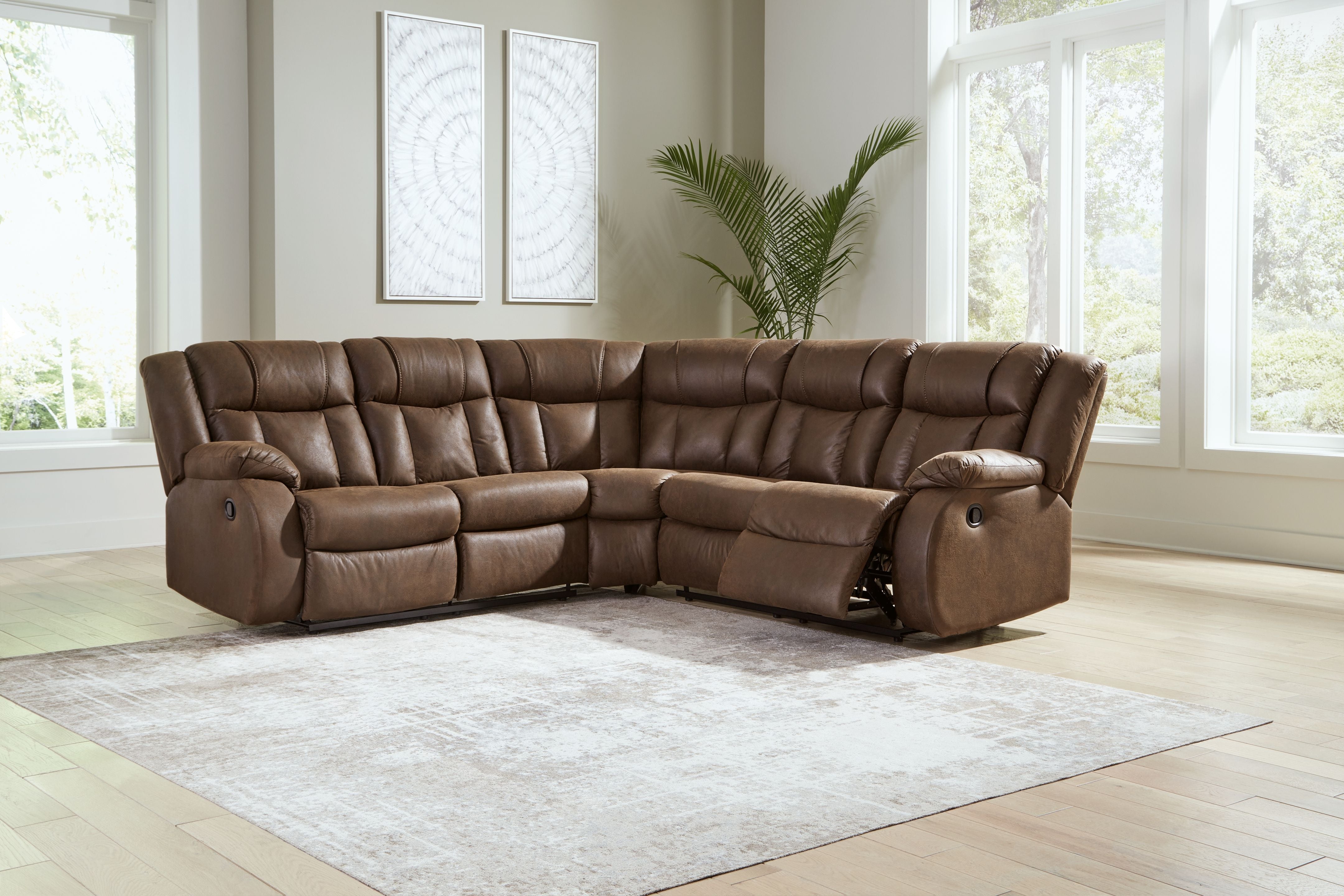 Trail Boys Brown Faux Leather Sectional-Signature Design by Ashley®-American Furniture Outlet