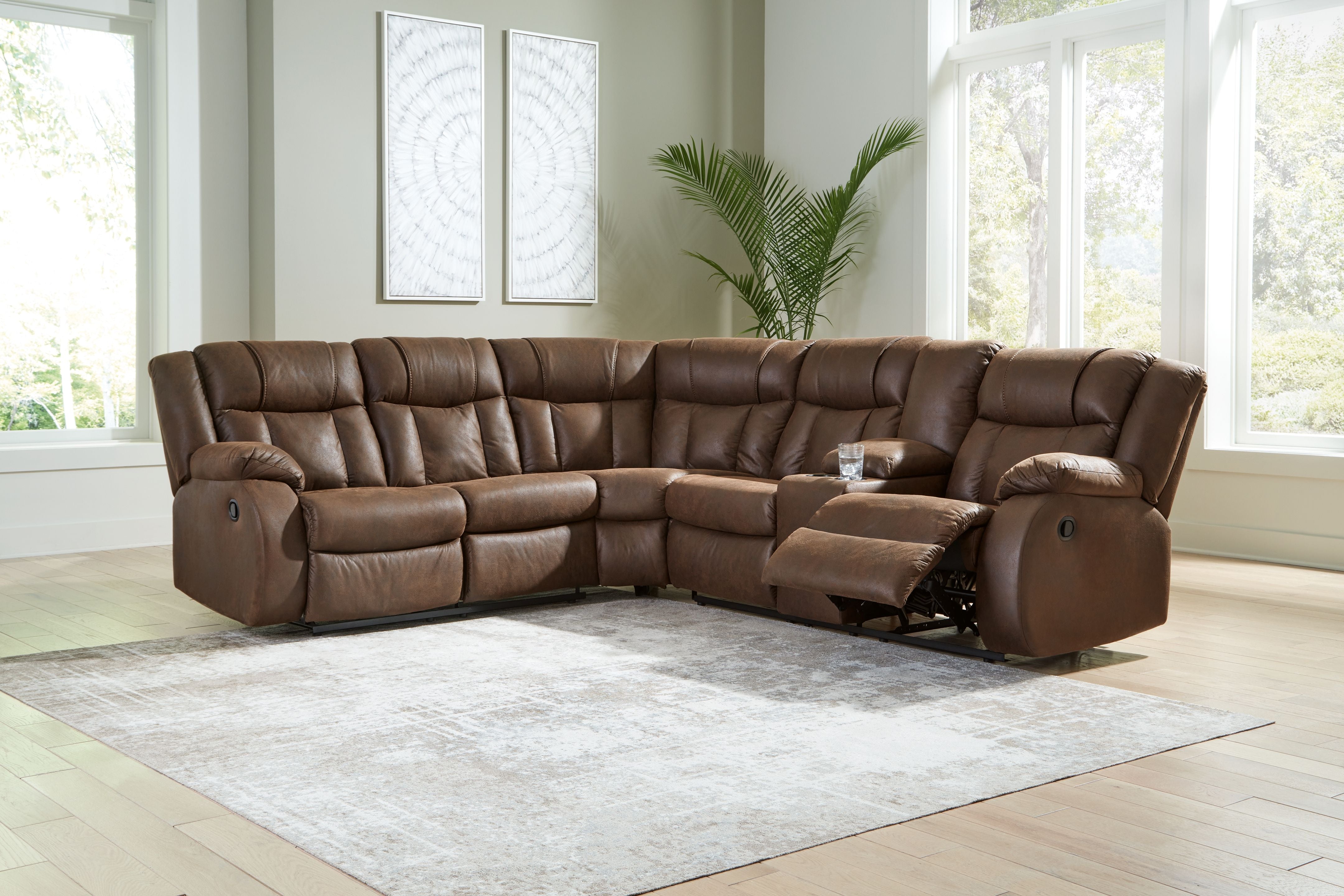 Trail Boys Brown Faux Leather Sectional-Signature Design by Ashley®-American Furniture Outlet