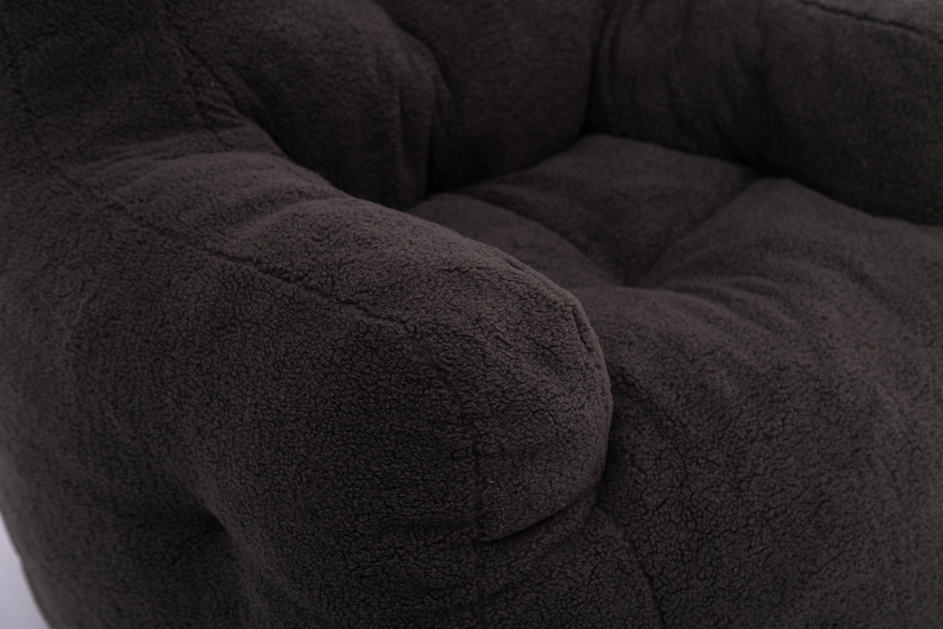 Tufted Teddy Bean Bag Chair - Dark Gray-American Furniture Outlet