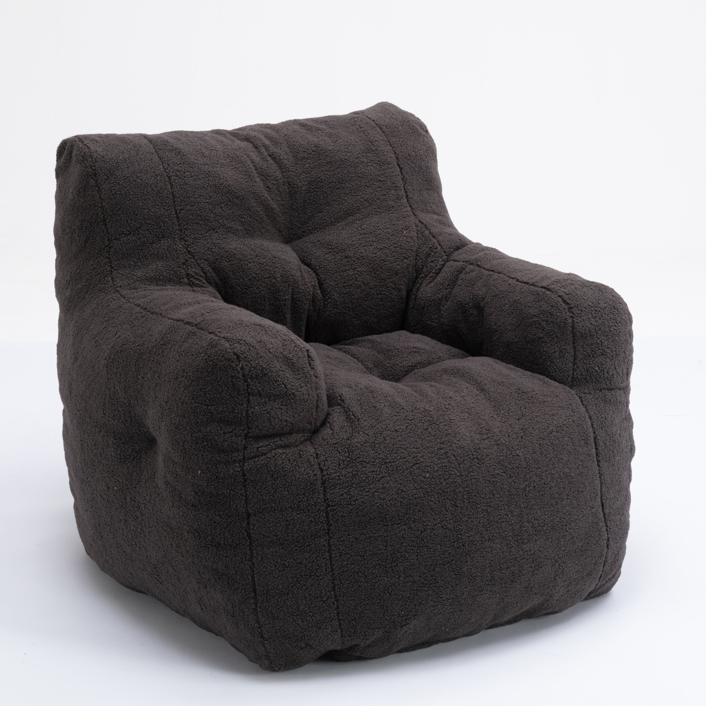 Tufted Teddy Bean Bag Chair - Dark Gray-American Furniture Outlet