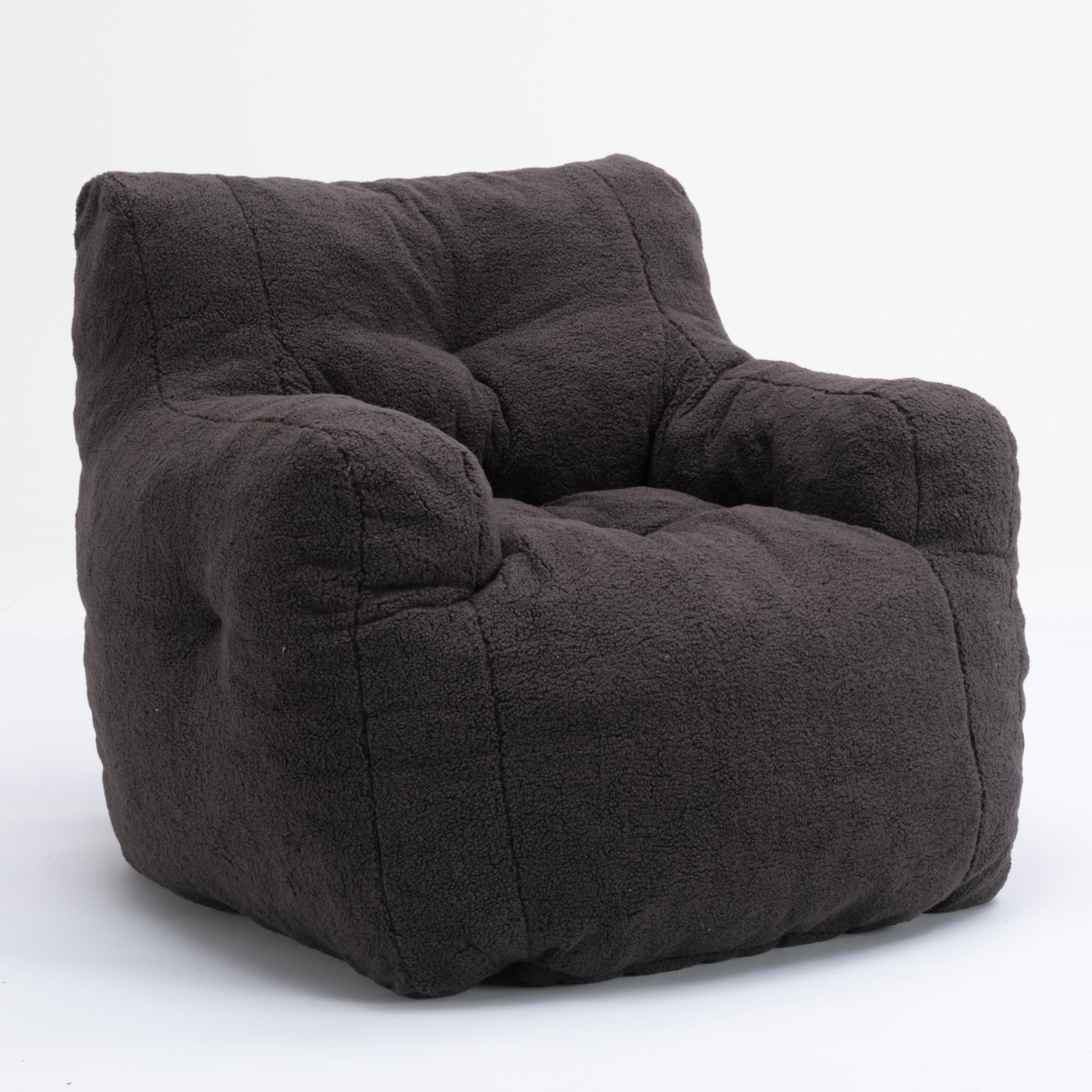 Tufted Teddy Bean Bag Chair - Dark Gray-American Furniture Outlet