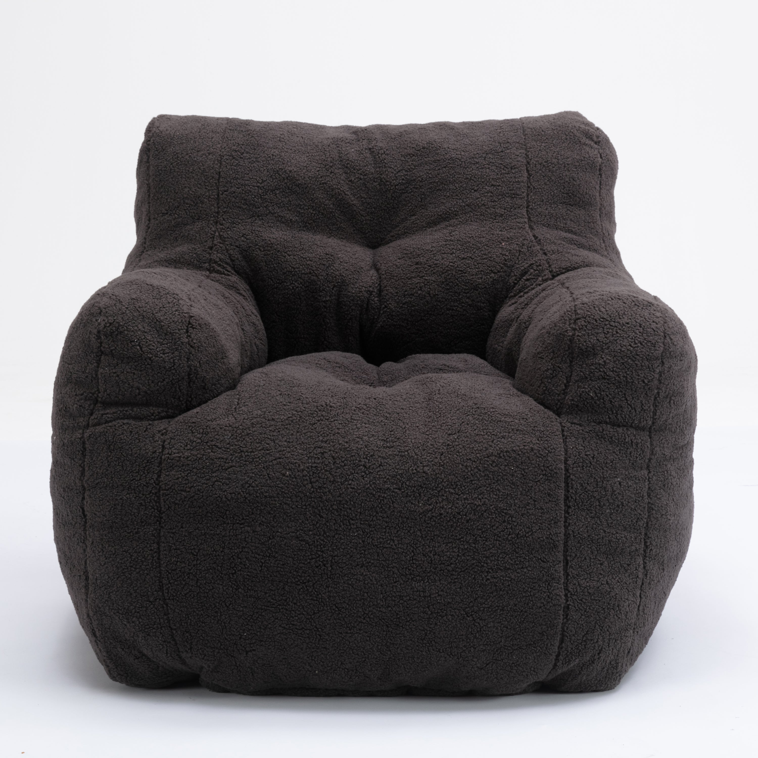 Tufted Teddy Bean Bag Chair - Dark Gray-American Furniture Outlet