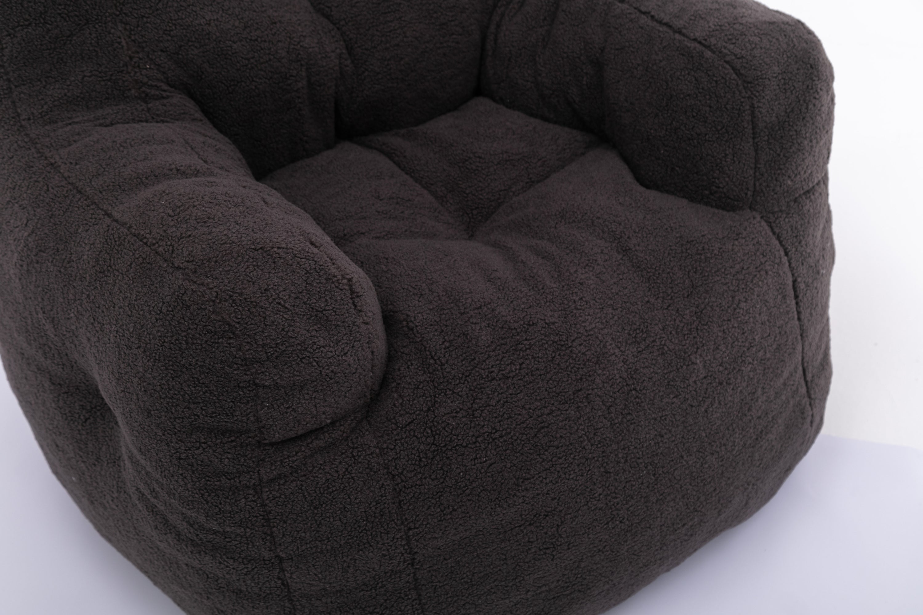 Tufted Teddy Bean Bag Chair - Dark Gray-American Furniture Outlet