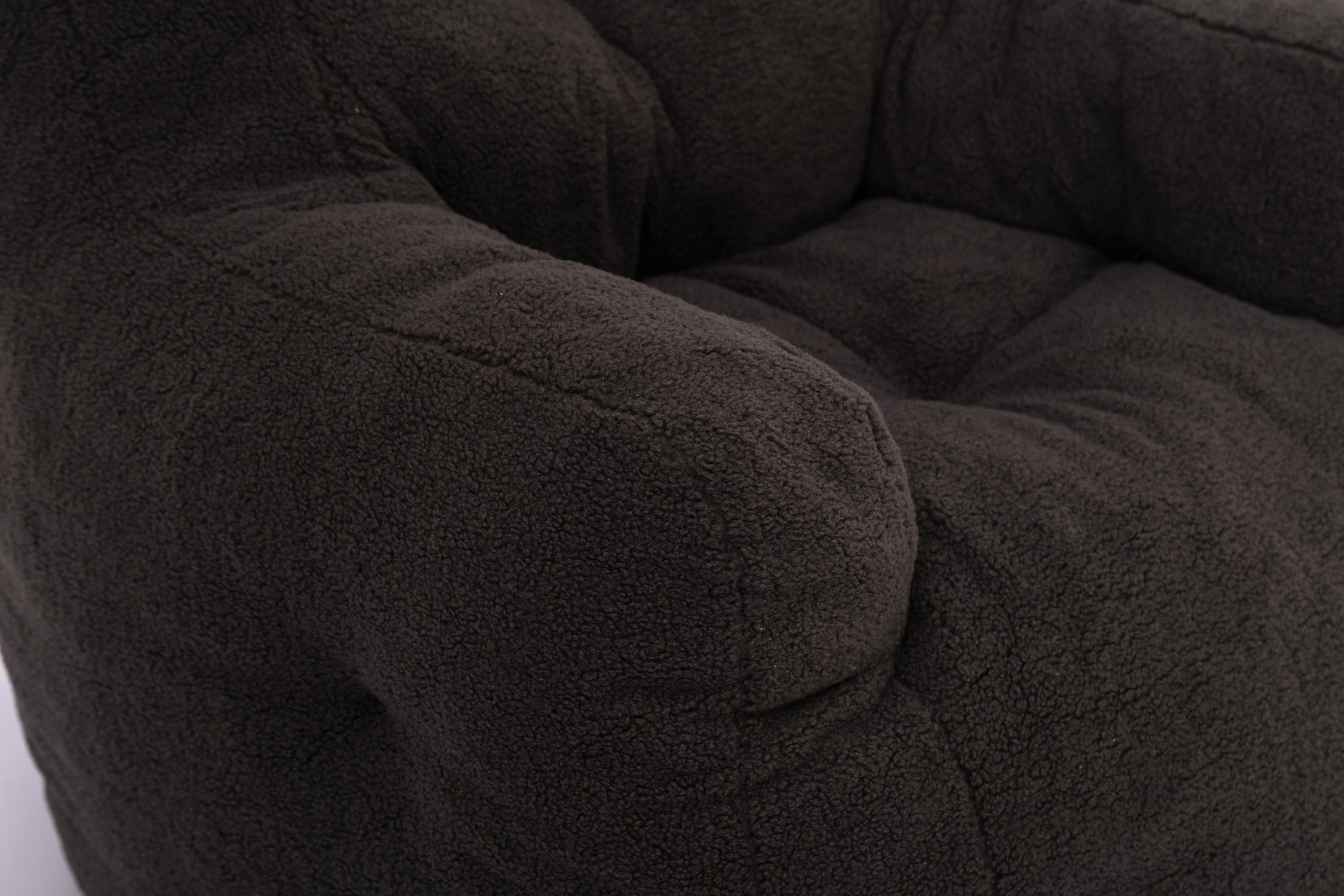 Tufted Teddy Bean Bag Chair - Dark Gray-American Furniture Outlet