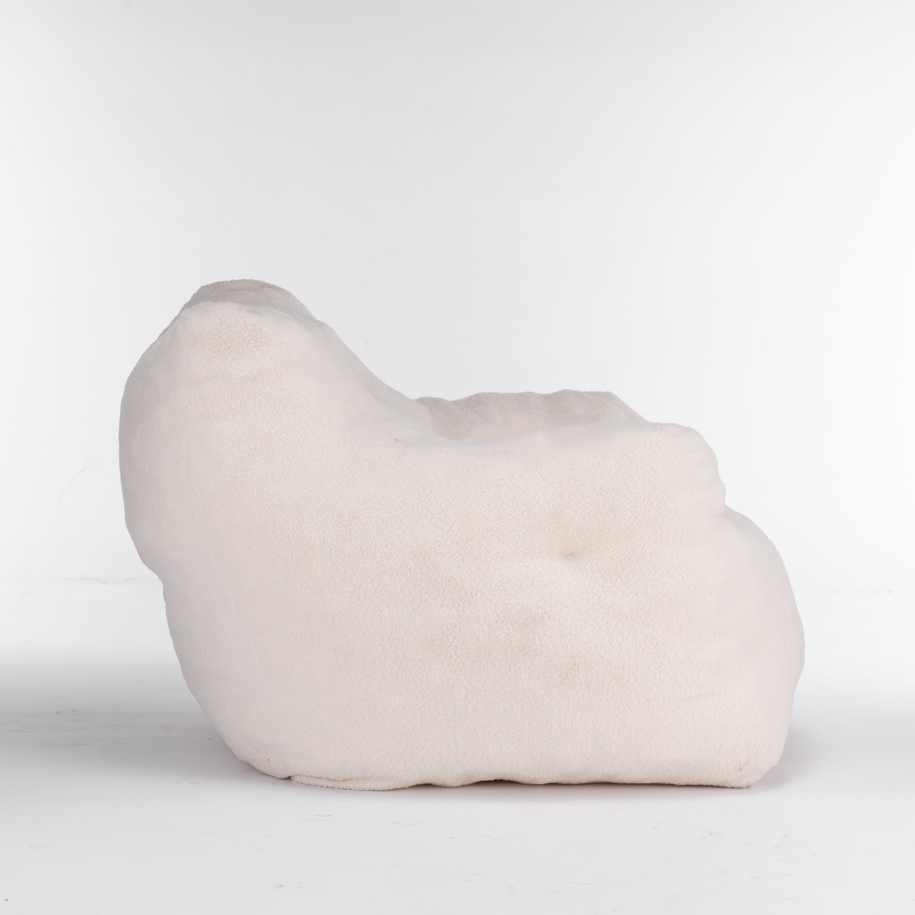 Tufted Teddy Bean Bag Chair - Ivory White-American Furniture Outlet