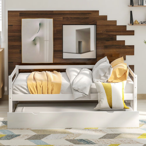 Twin Daybed w/ Trundle White | Space Saver-American Furniture Outlet