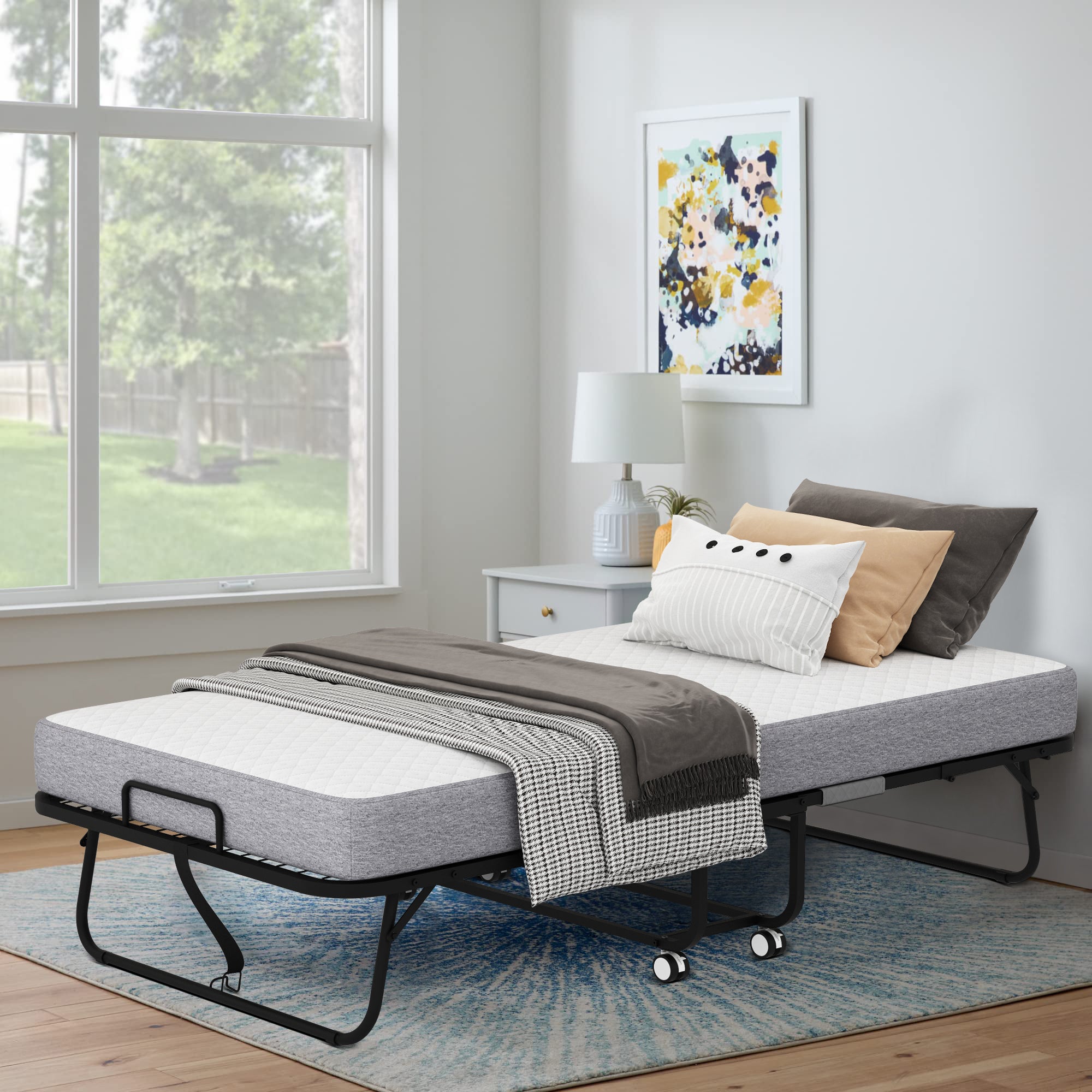 Twin Fold-Out Bed w/ Memory Foam Mattress-American Furniture Outlet