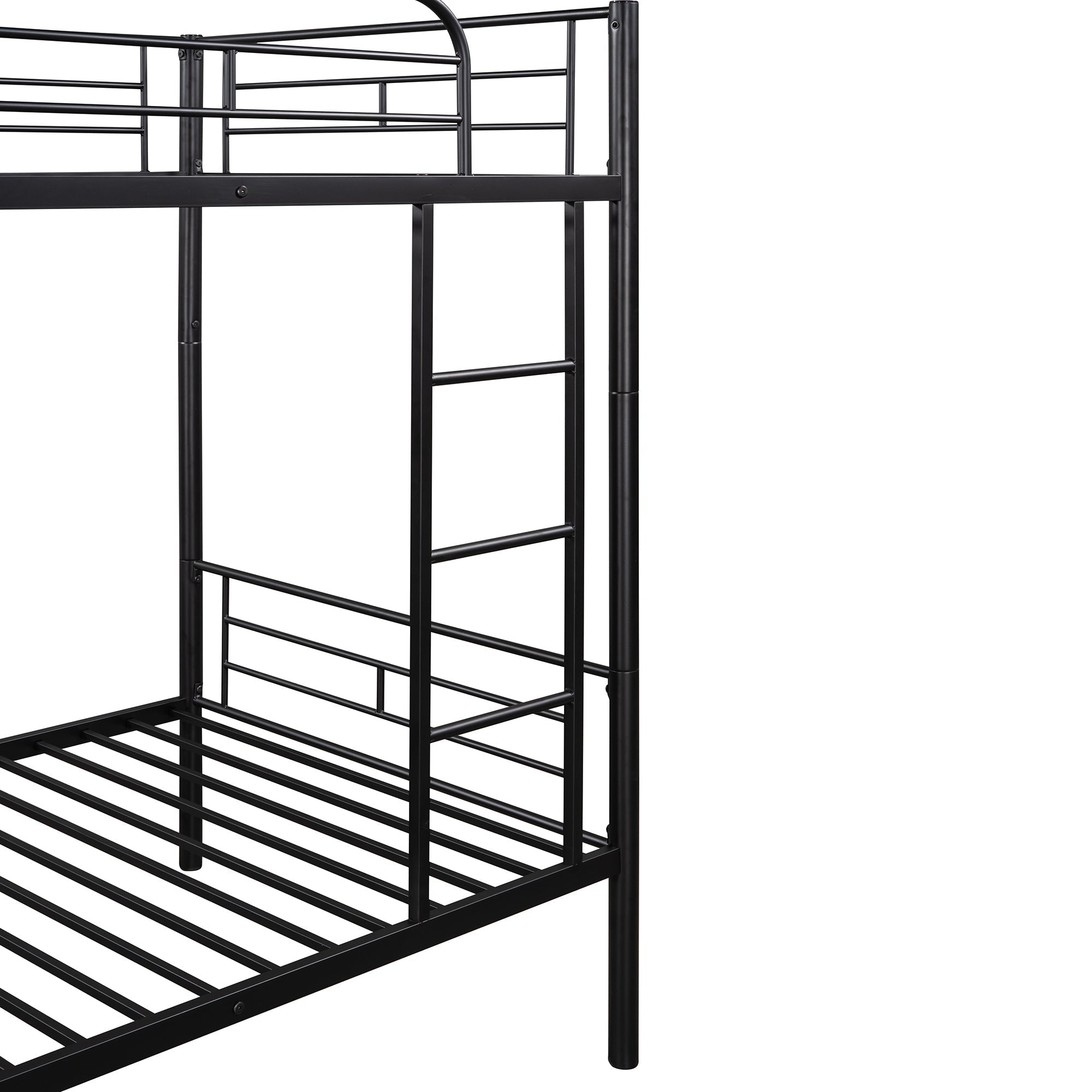 Twin Over Twin Bunk Bed | Black | Sturdy Metal Frame-American Furniture Outlet