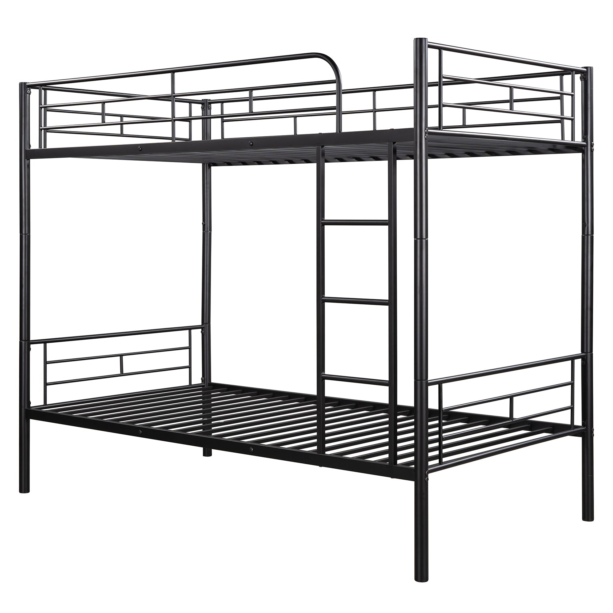 Twin Over Twin Bunk Bed | Black | Sturdy Metal Frame-American Furniture Outlet