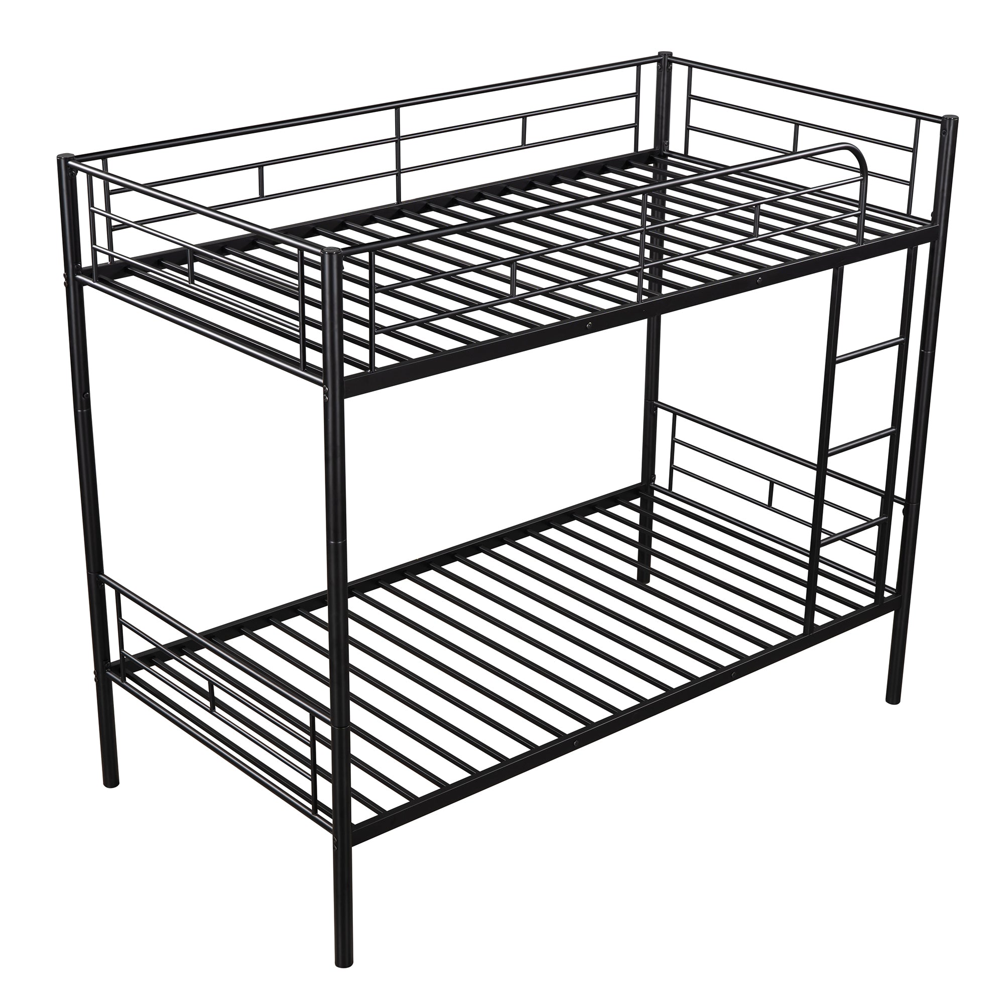 Twin Over Twin Bunk Bed | Black | Sturdy Metal Frame-American Furniture Outlet