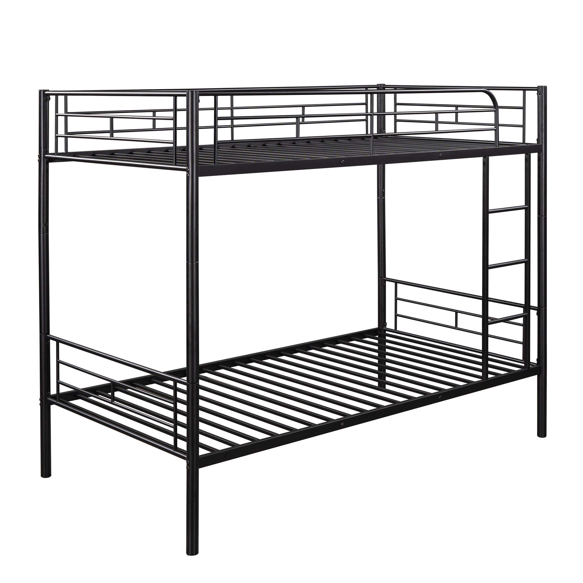 Twin Over Twin Bunk Bed | Black | Sturdy Metal Frame-American Furniture Outlet