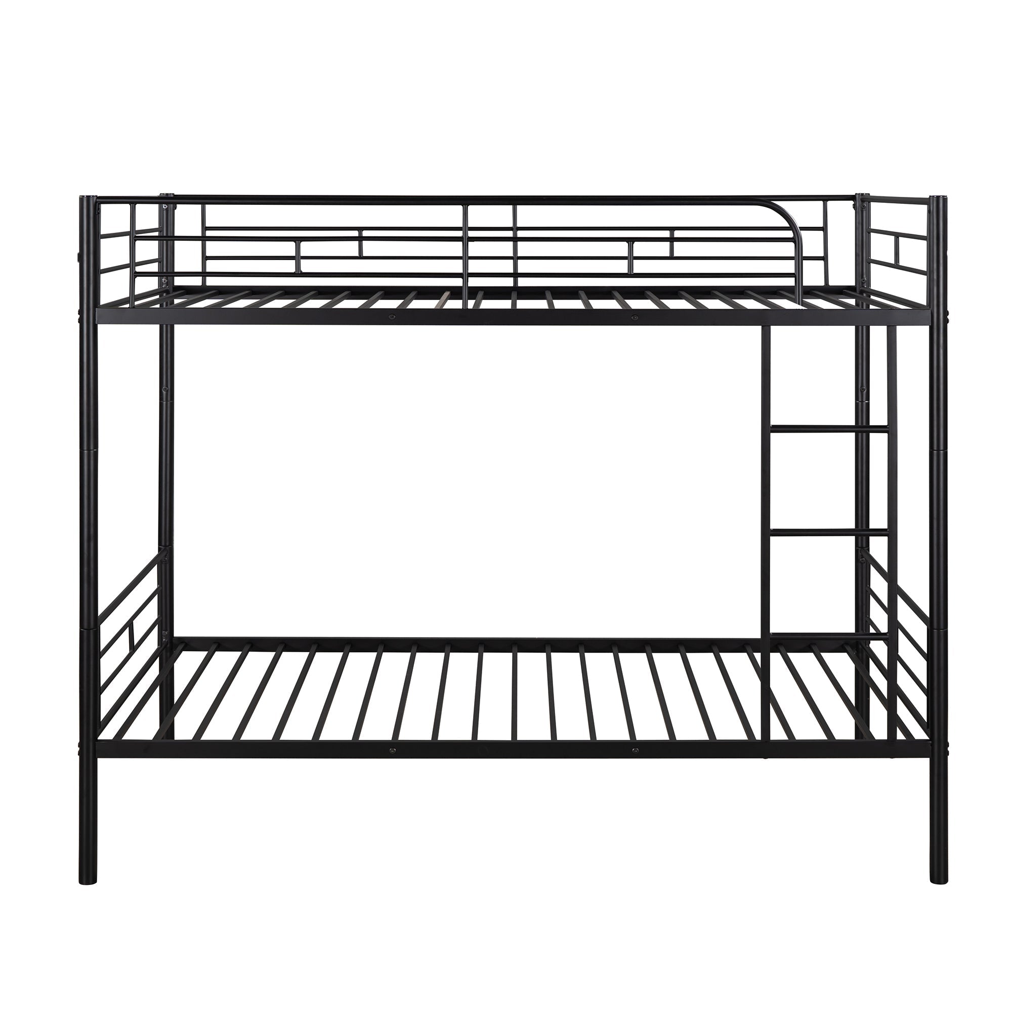 Twin Over Twin Bunk Bed | Black | Sturdy Metal Frame-American Furniture Outlet