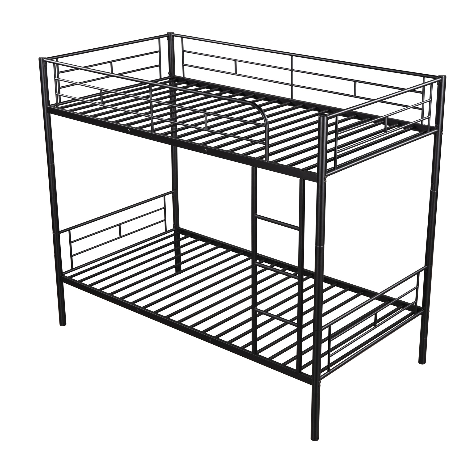 Twin Over Twin Bunk Bed | Black | Sturdy Metal Frame-American Furniture Outlet