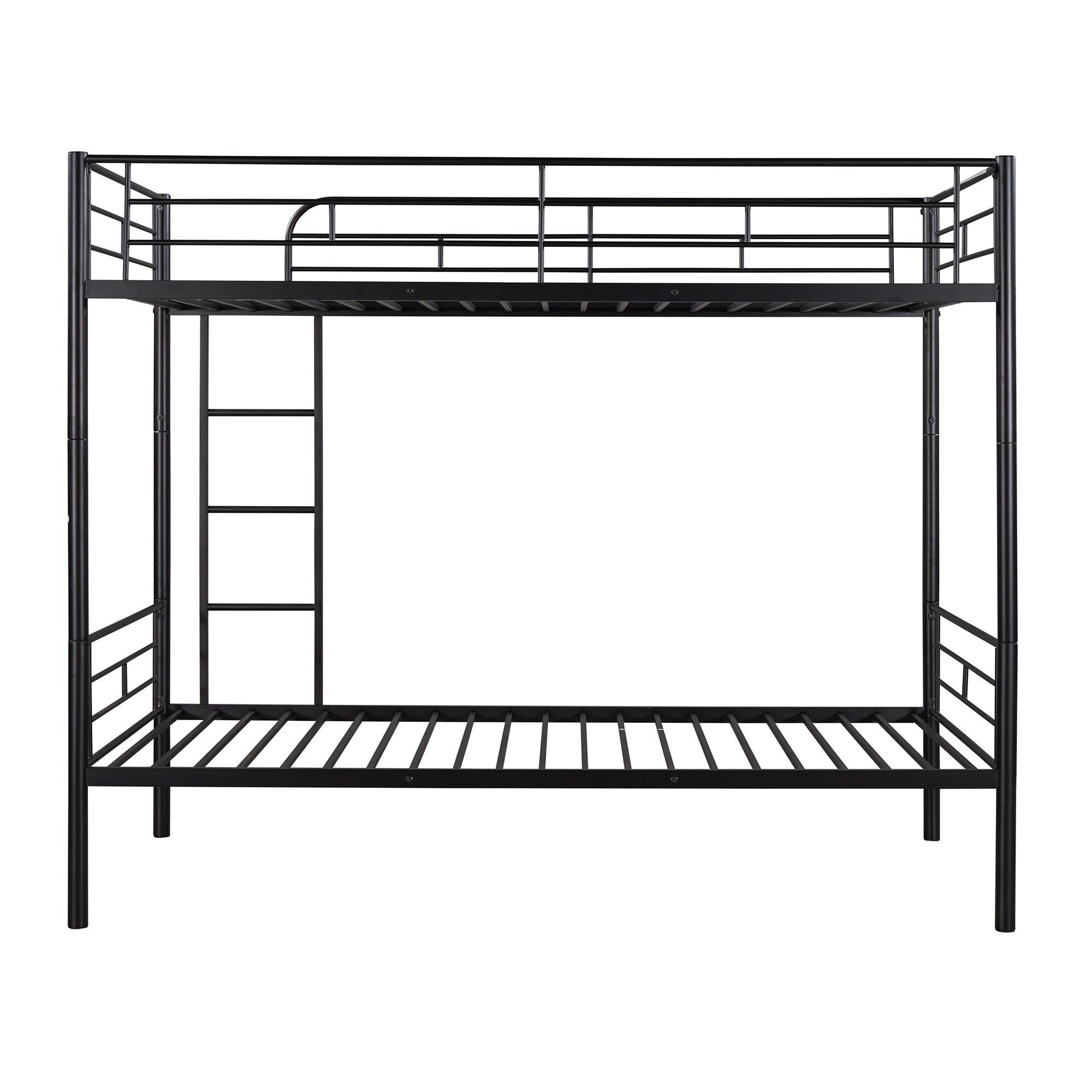 Twin Over Twin Bunk Bed | Black | Sturdy Metal Frame-American Furniture Outlet