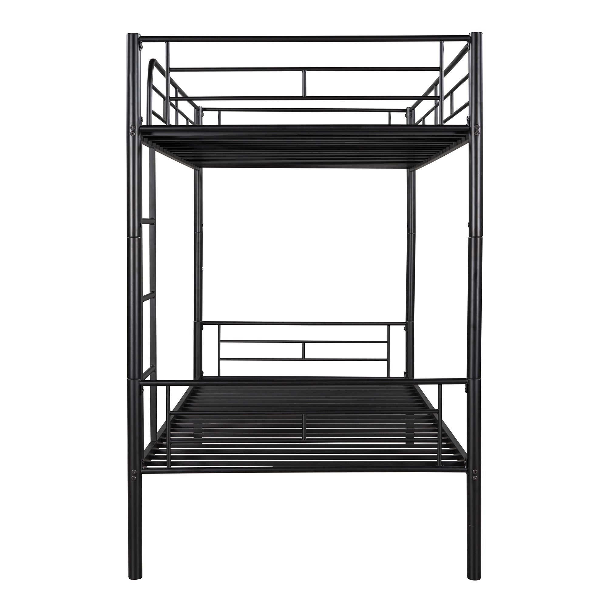 Twin Over Twin Bunk Bed | Black | Sturdy Metal Frame-American Furniture Outlet